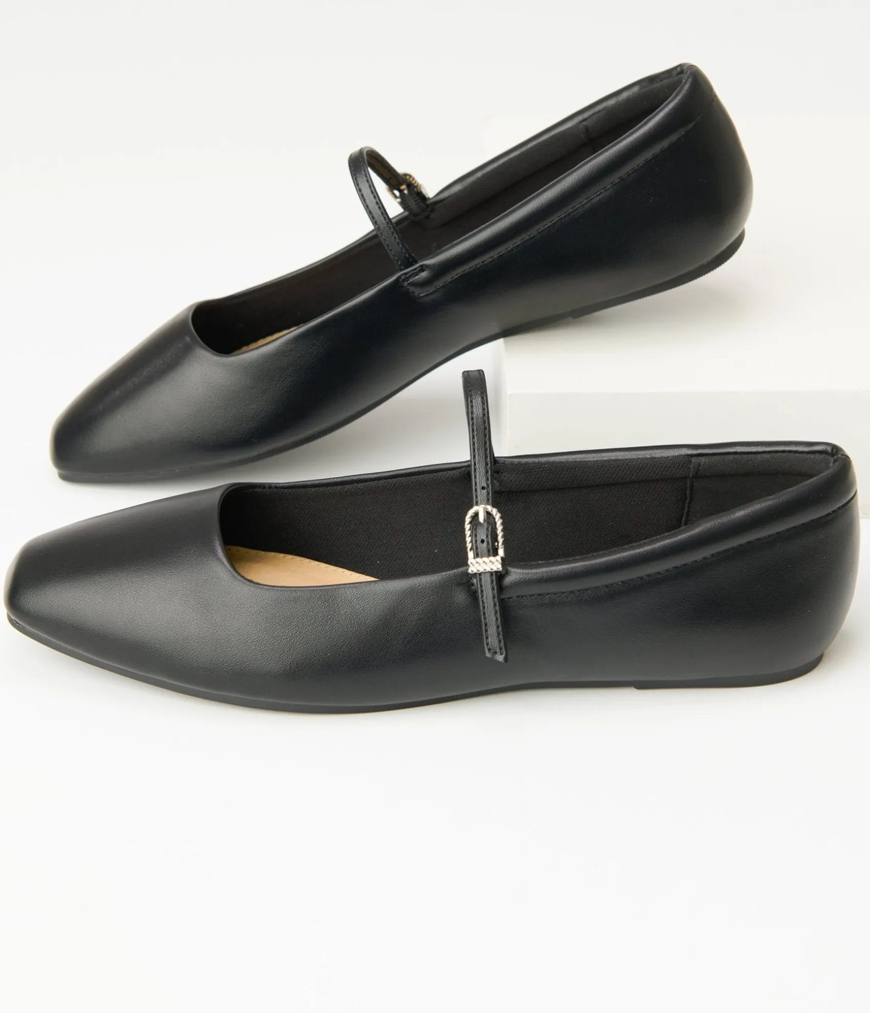 Unique Vintage 1960s Black Leatherette Flats Store