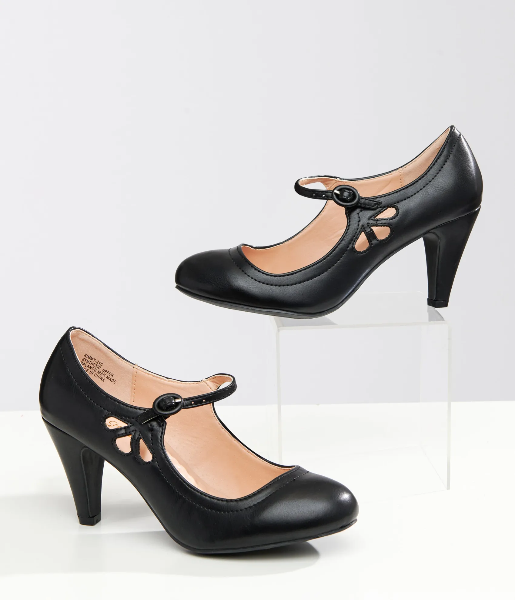 Unique Vintage 1920s Black Leatherette Mary Jane Heels Online