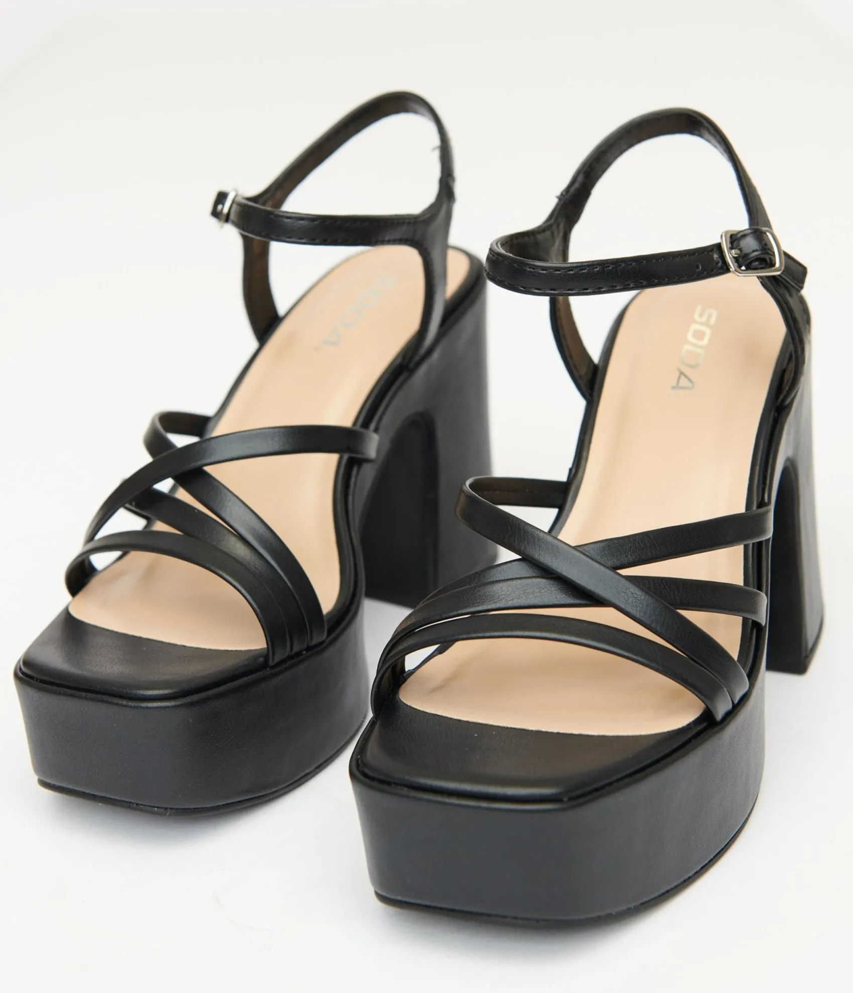 Unique Vintage 1970s Black Leatherette Platform Sandals Best