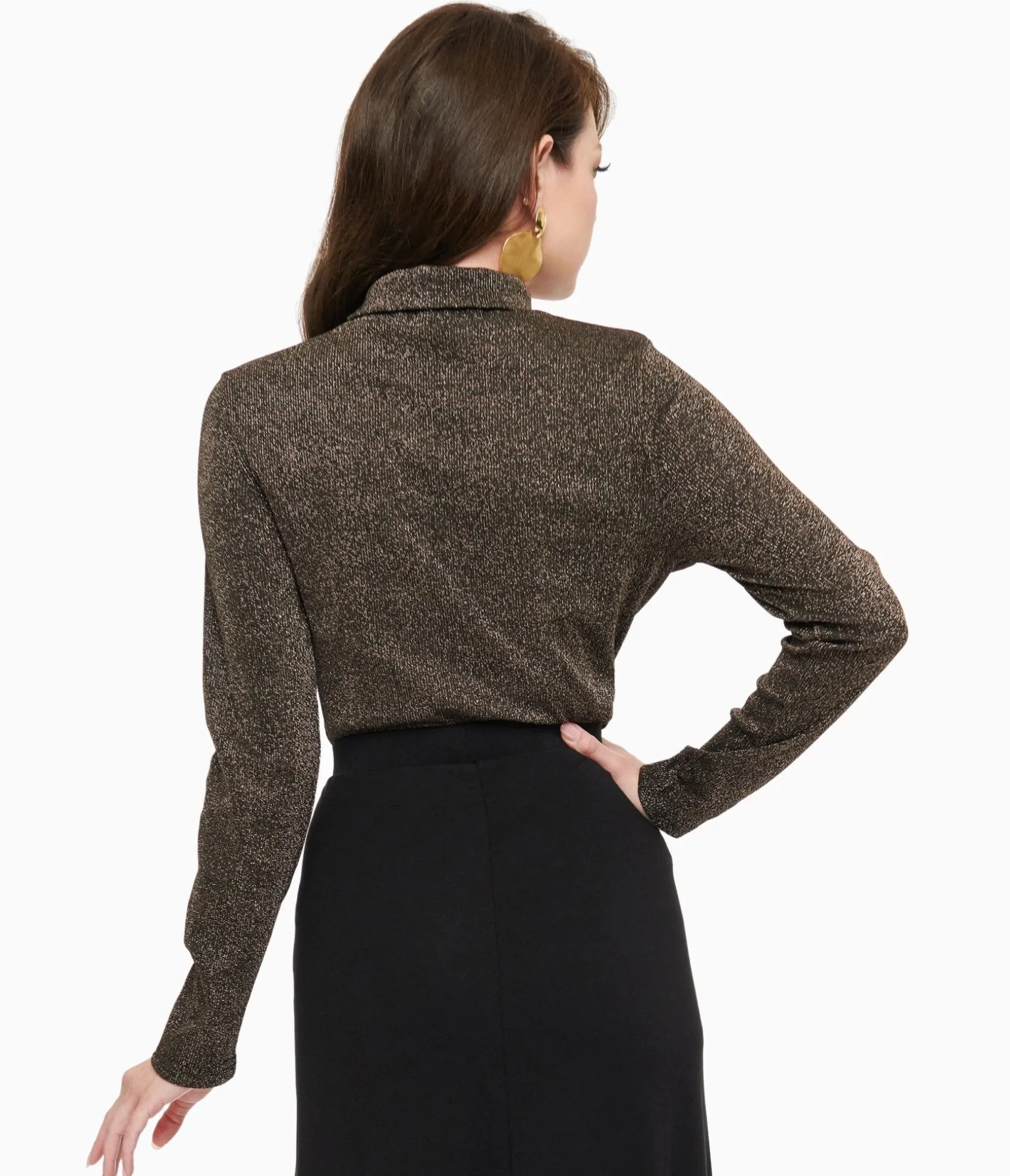 Unique Vintage 1950s Black Opal Lurex Mock Turtleneck Top Online
