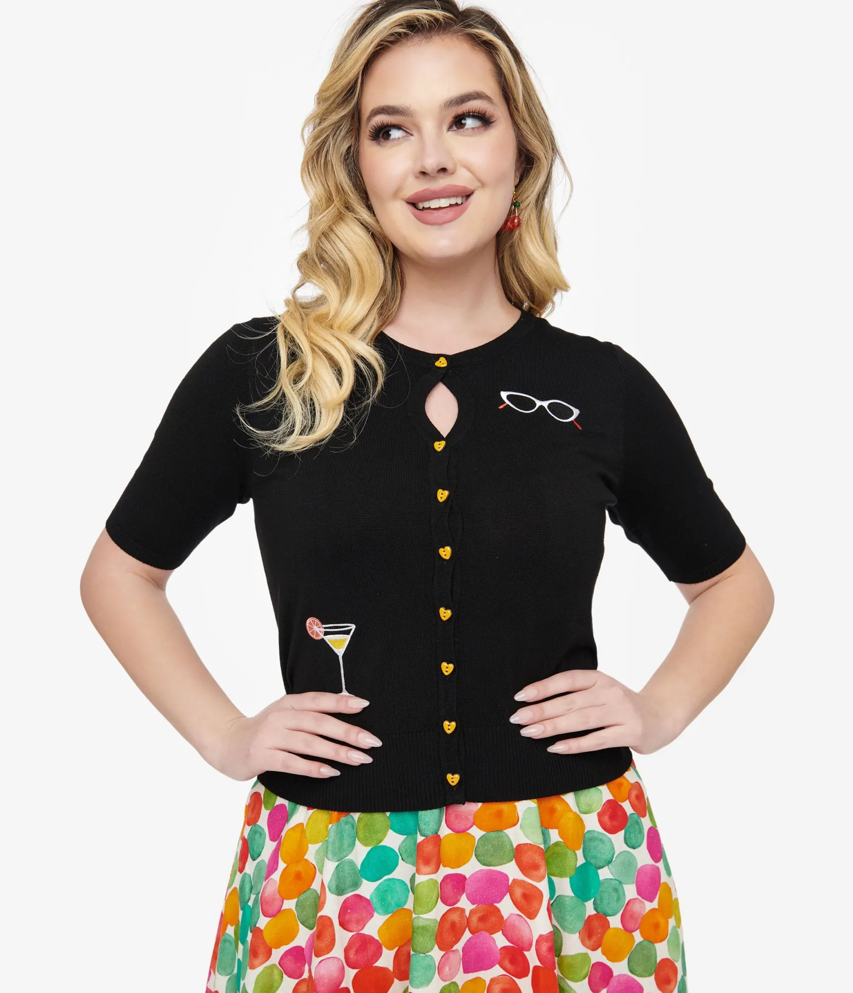 Unique Vintage 1950s Black Summer Lovin Cardigan Best Sale