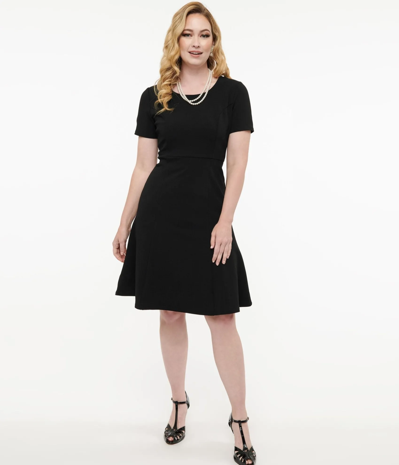 Unique Vintage 1940s Black Swing Dress Best Sale