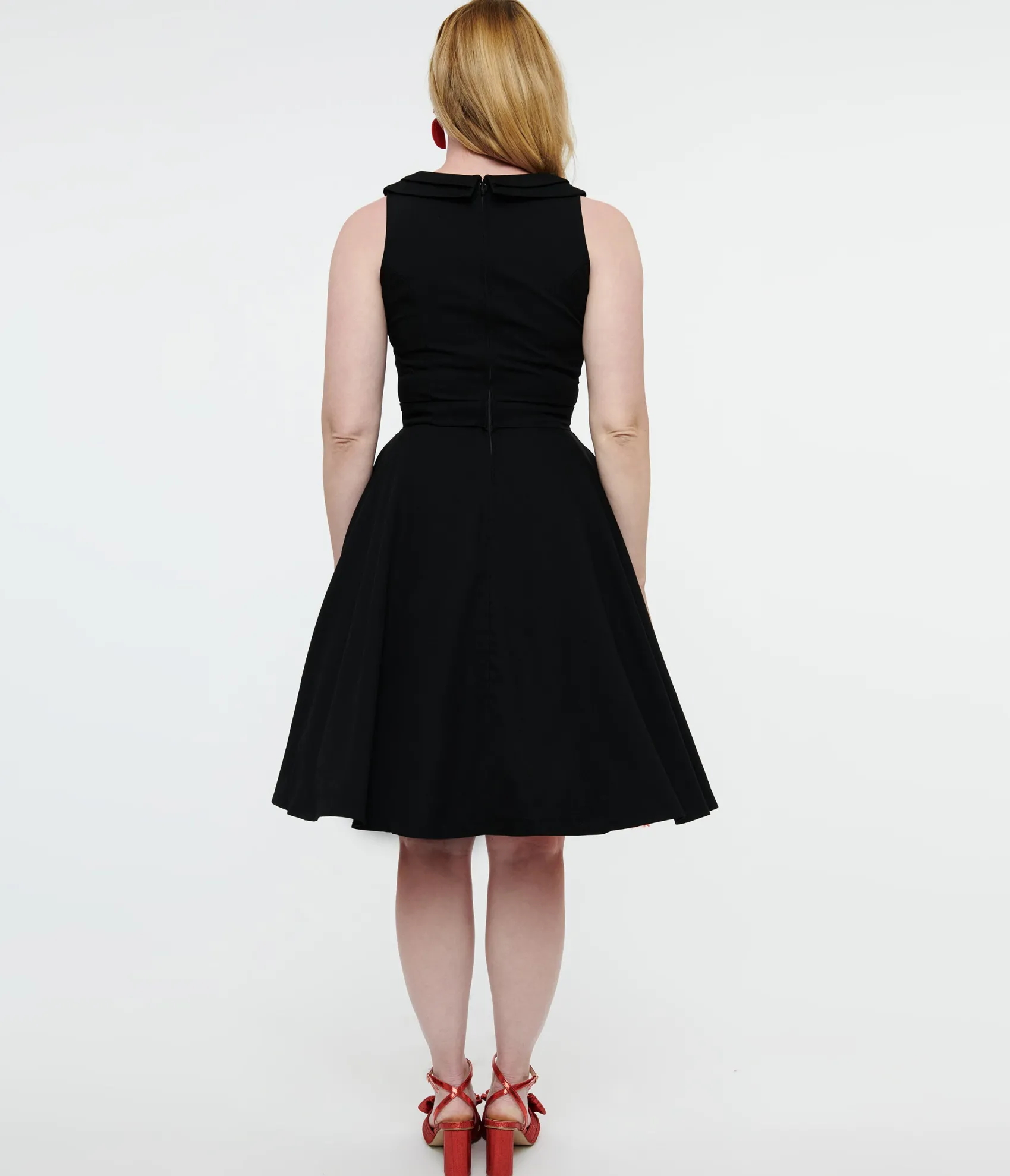 Unique Vintage 1950s Black Swing Dress New