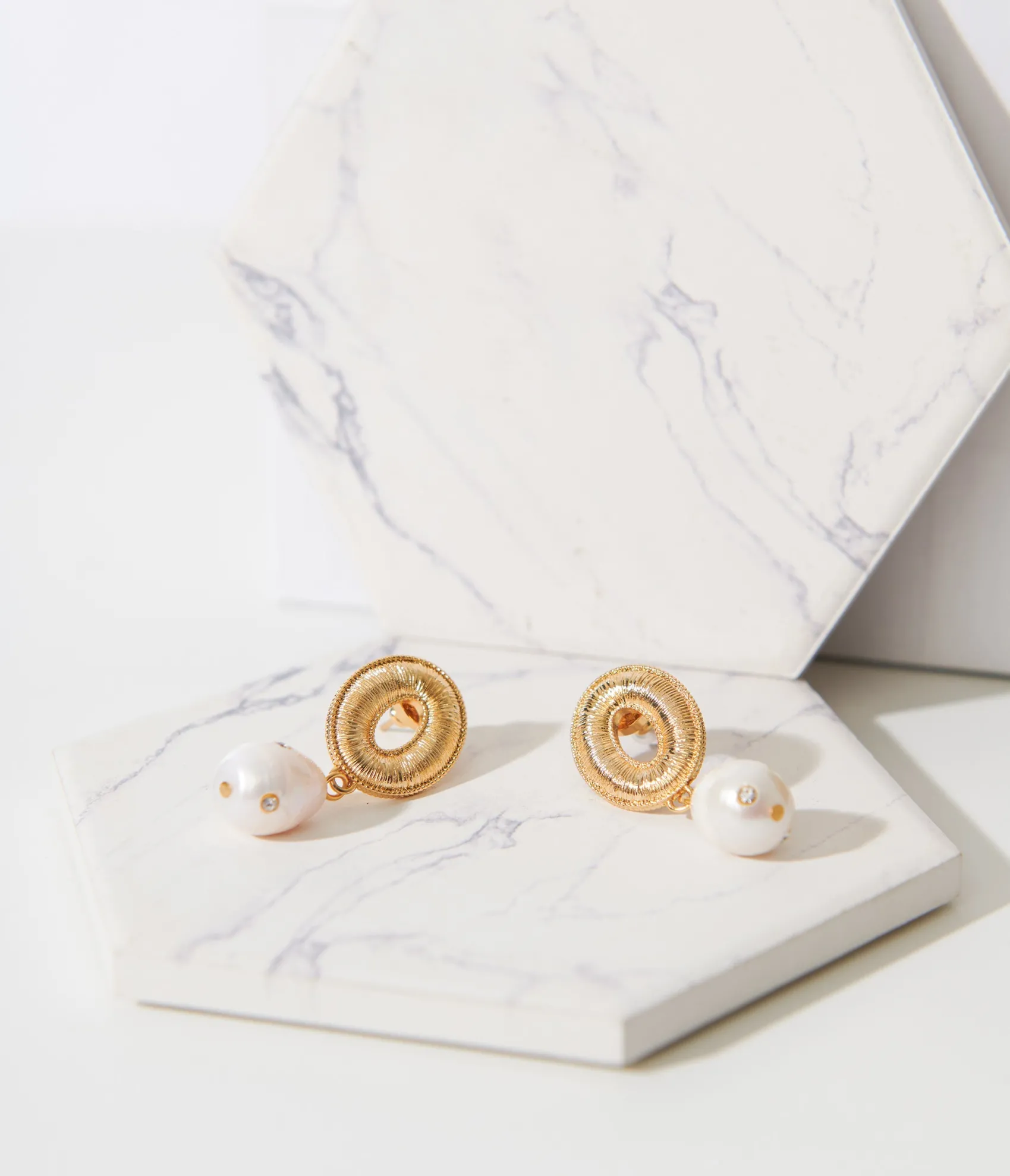 Unique Vintage 1950s Gold Baroque Pearl Earrings Store