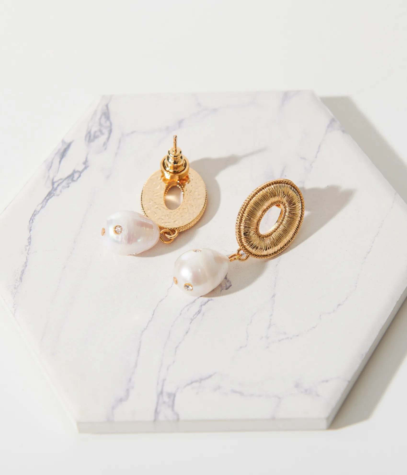 Unique Vintage 1950s Gold Baroque Pearl Earrings Store