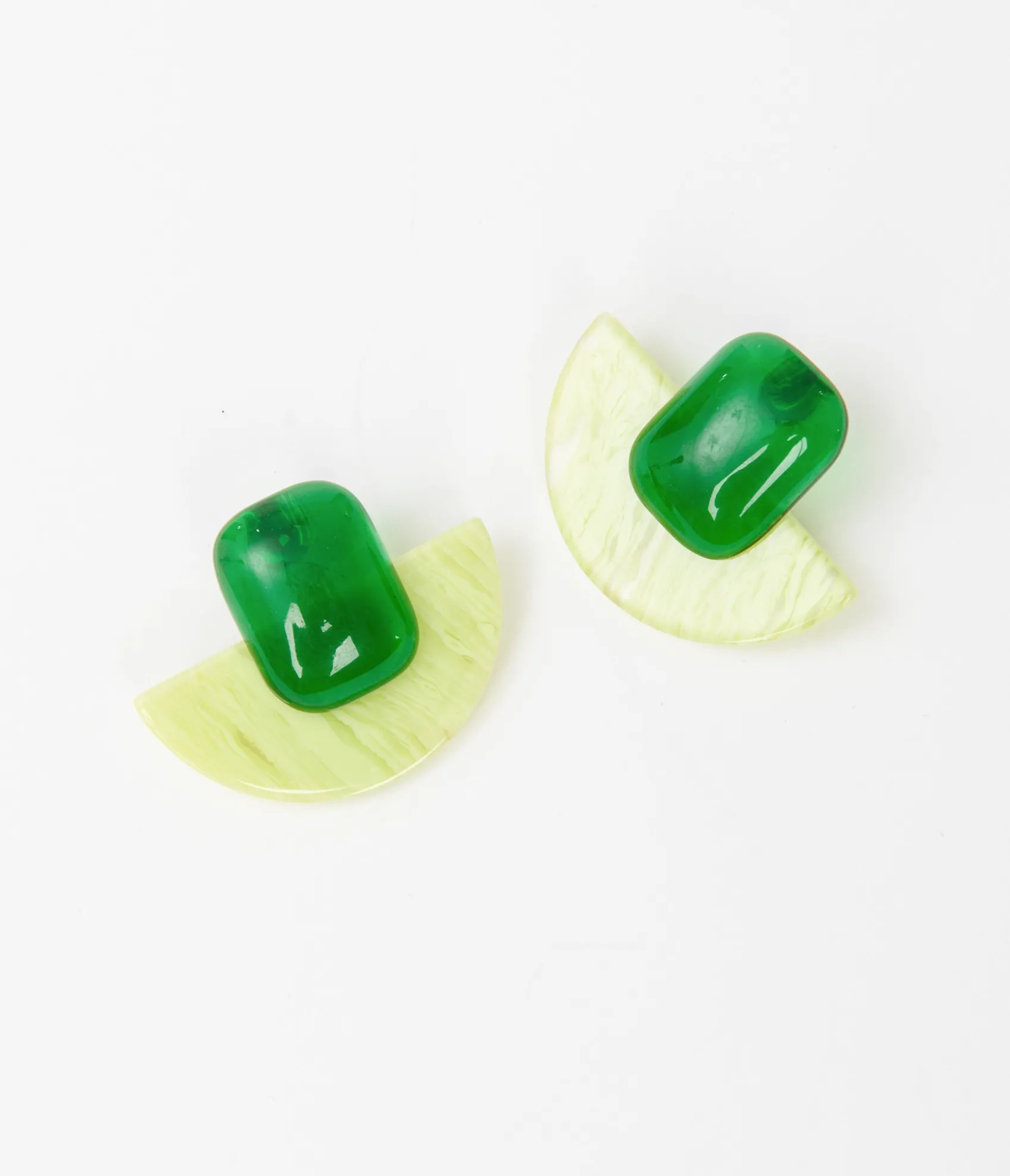 Unique Vintage 1960s Green Geometric Earrings Store