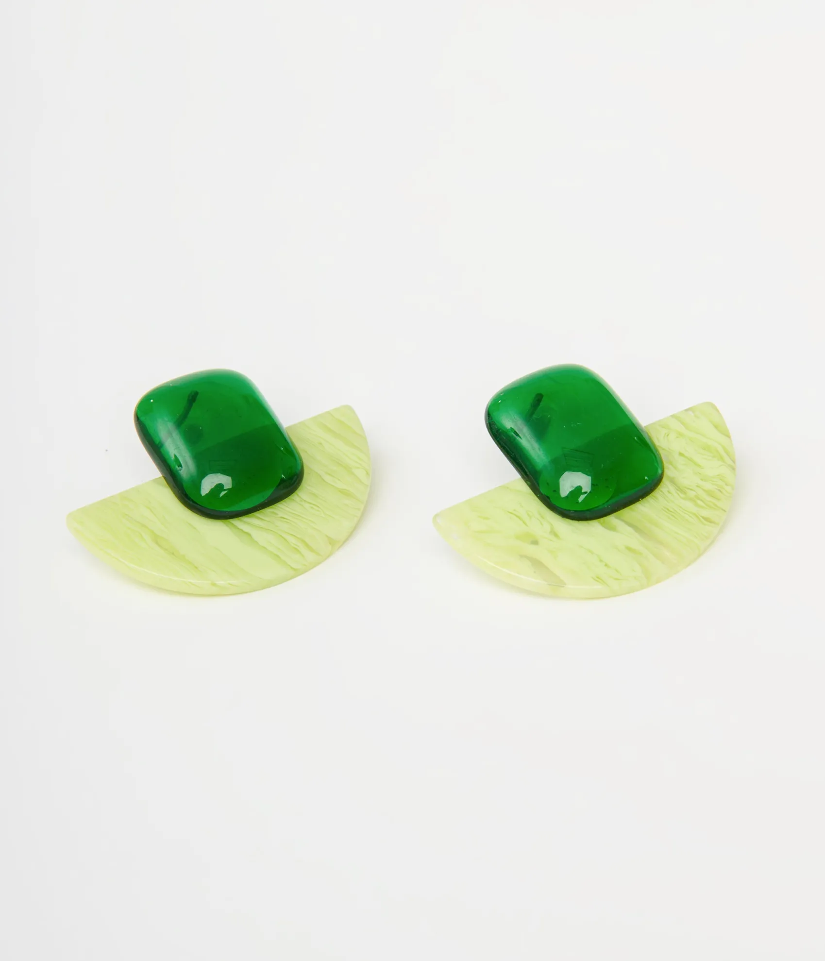 Unique Vintage 1960s Green Geometric Earrings Store
