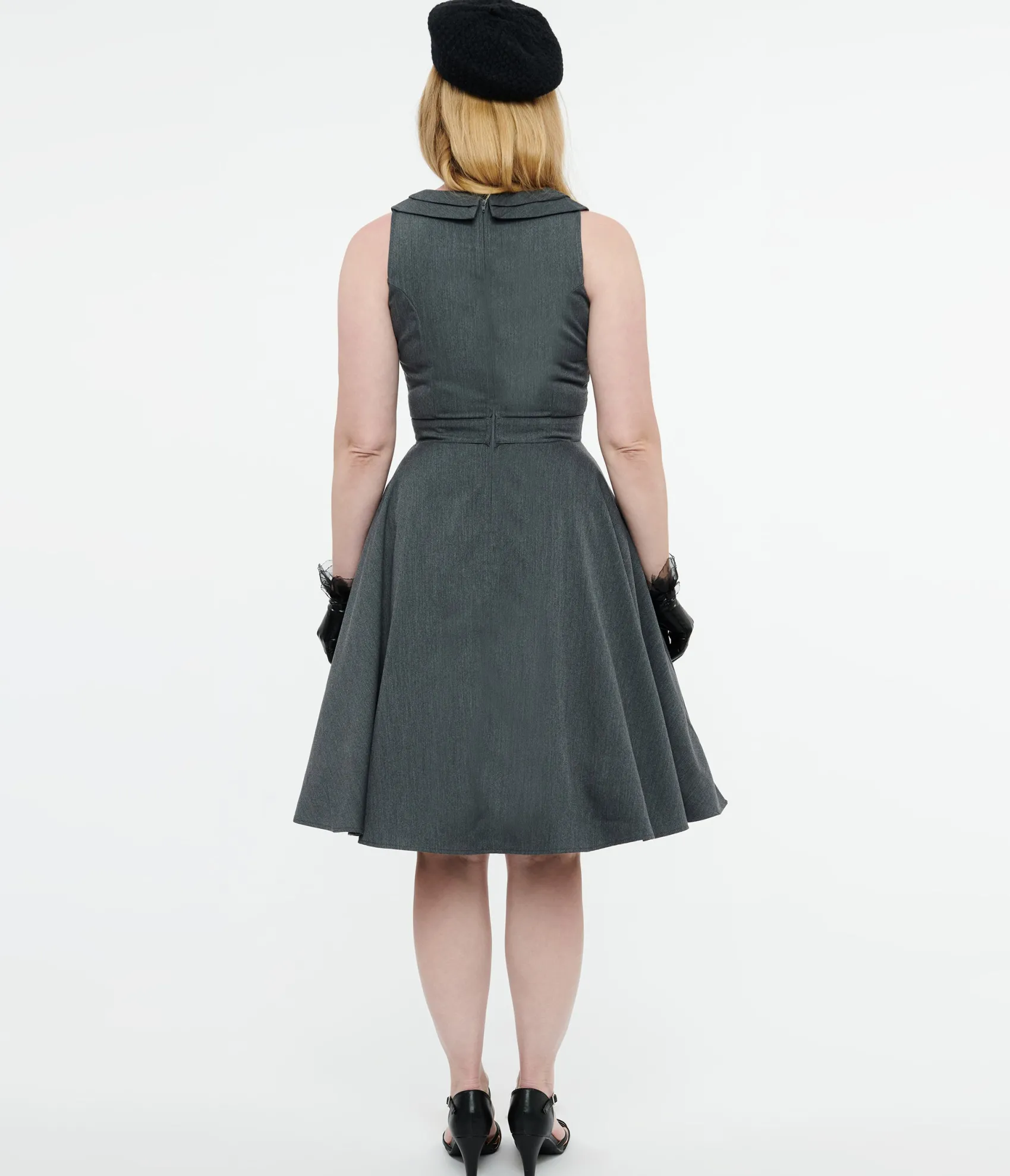 Unique Vintage 1950s Grey Swing Dress Best