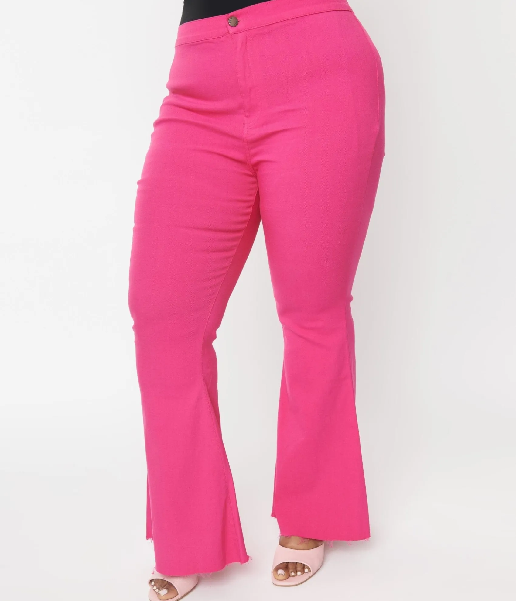Unique Vintage 1970s Hot Pink Denim Flare Jeans Shop