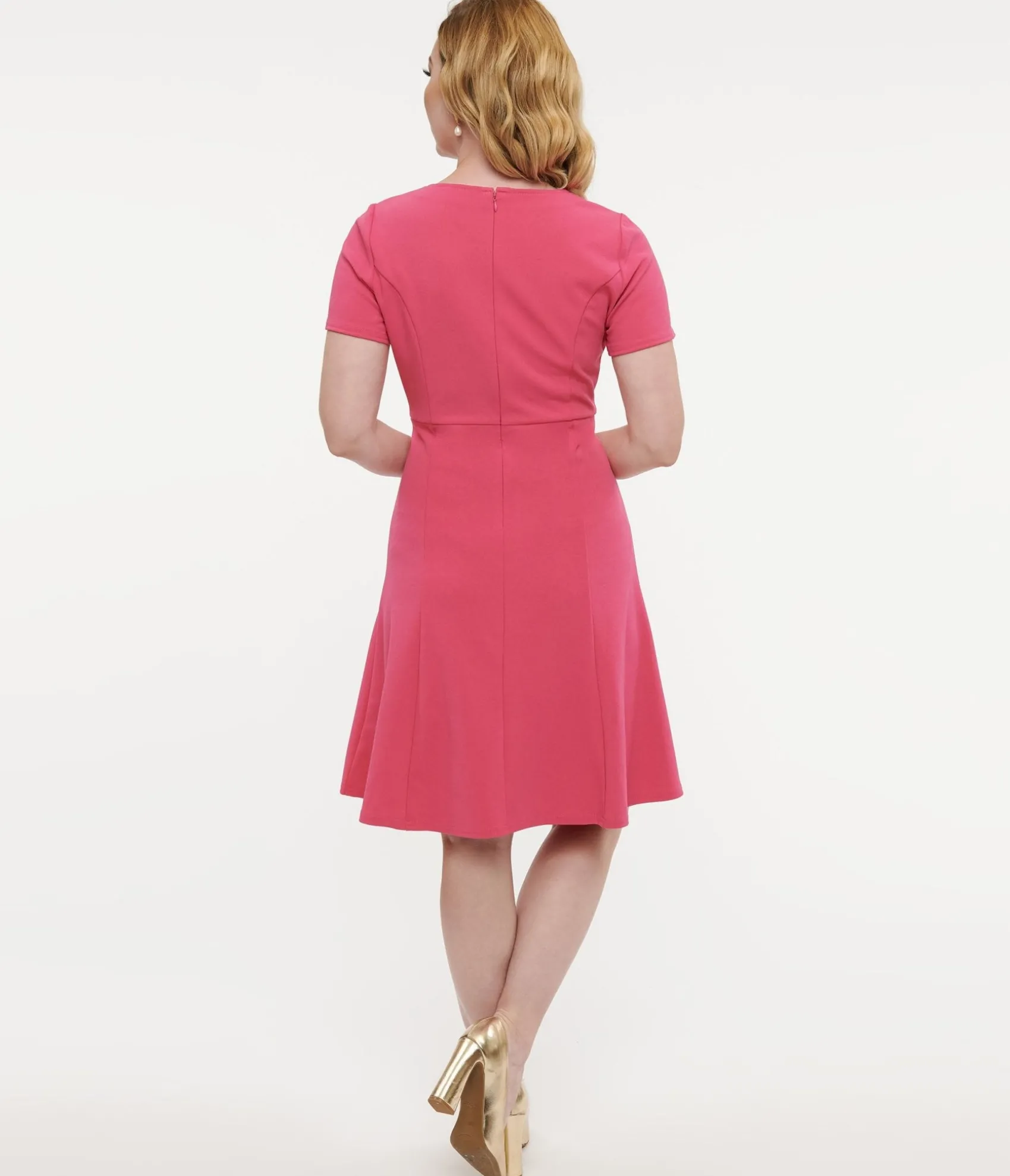 Unique Vintage 1940s Hot Pink Swing Dress Flash Sale