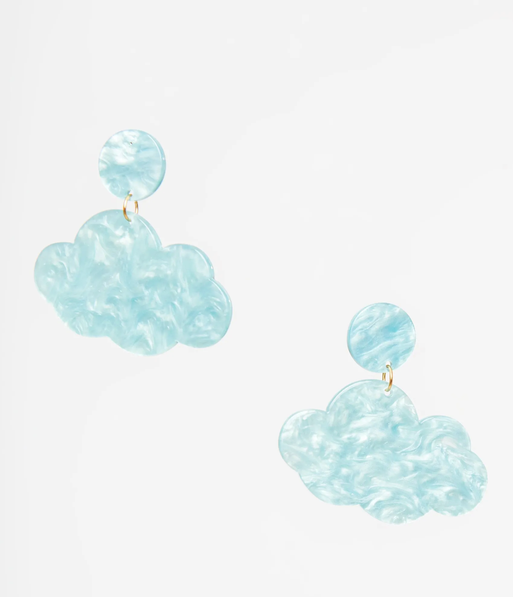 Unique Vintage 1960s Light Blue Shimmer Cloud Earrings Online