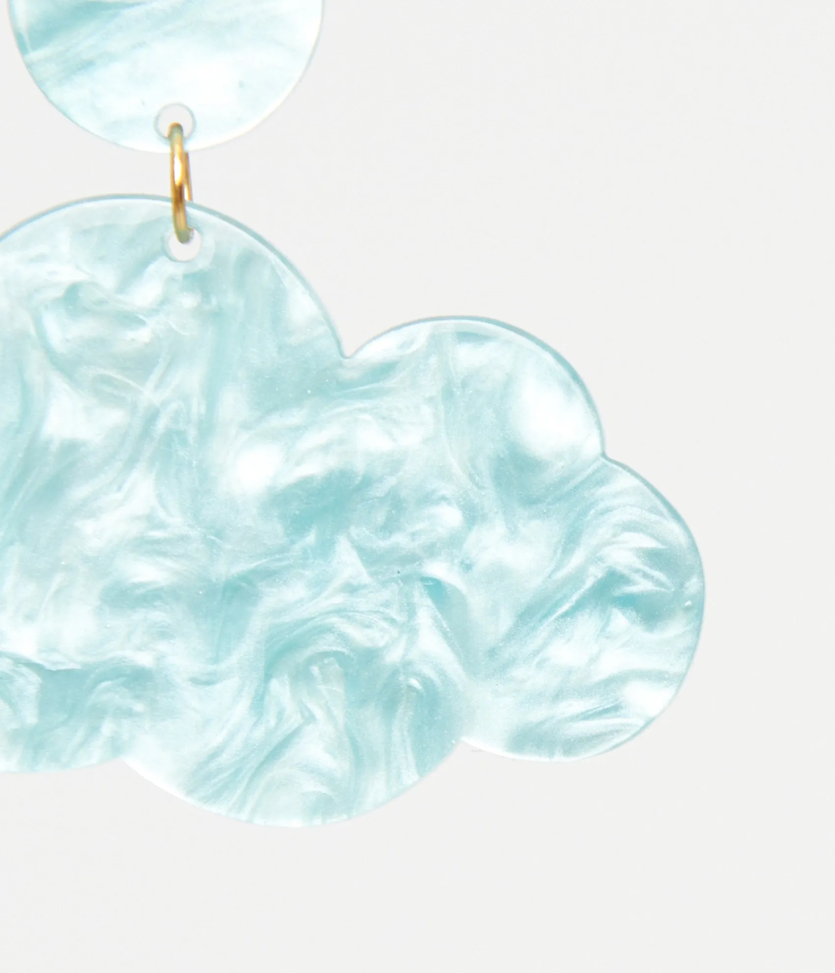 Unique Vintage 1960s Light Blue Shimmer Cloud Earrings Online