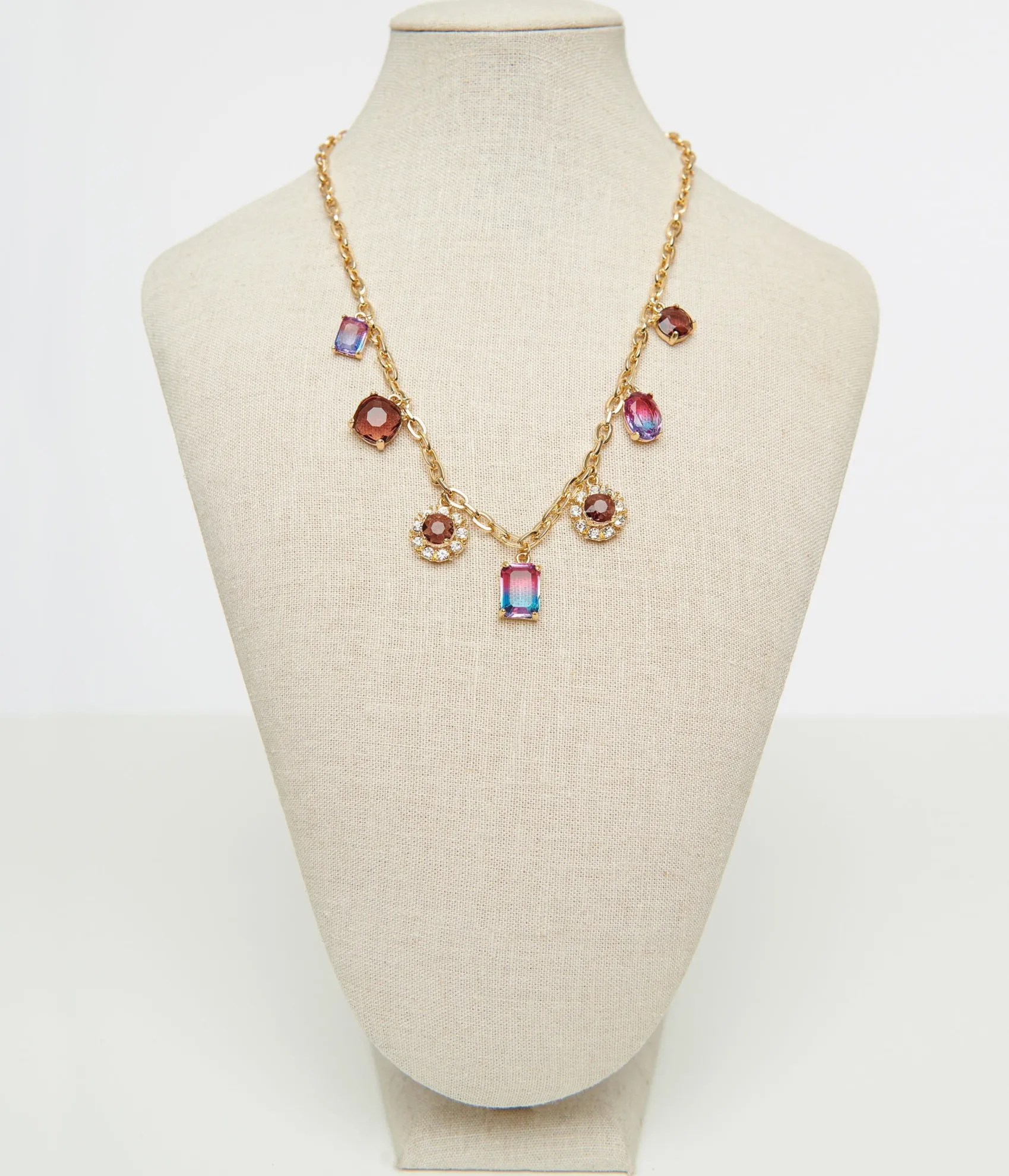 Unique Vintage 1920s Multicolor Gem Necklace Store