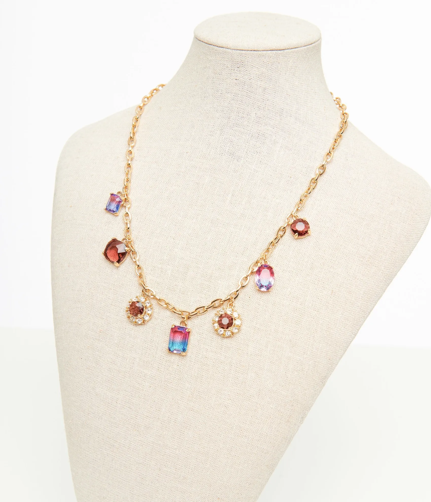 Unique Vintage 1920s Multicolor Gem Necklace Store