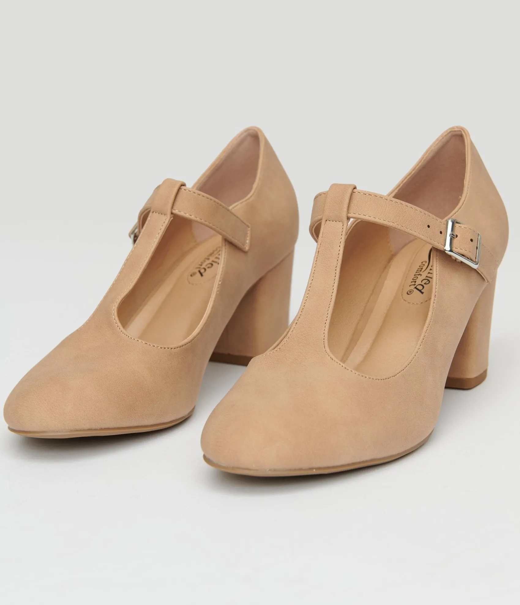 Unique Vintage 1920s Nude Suede T-Strap Mary Jane Heels Best Sale