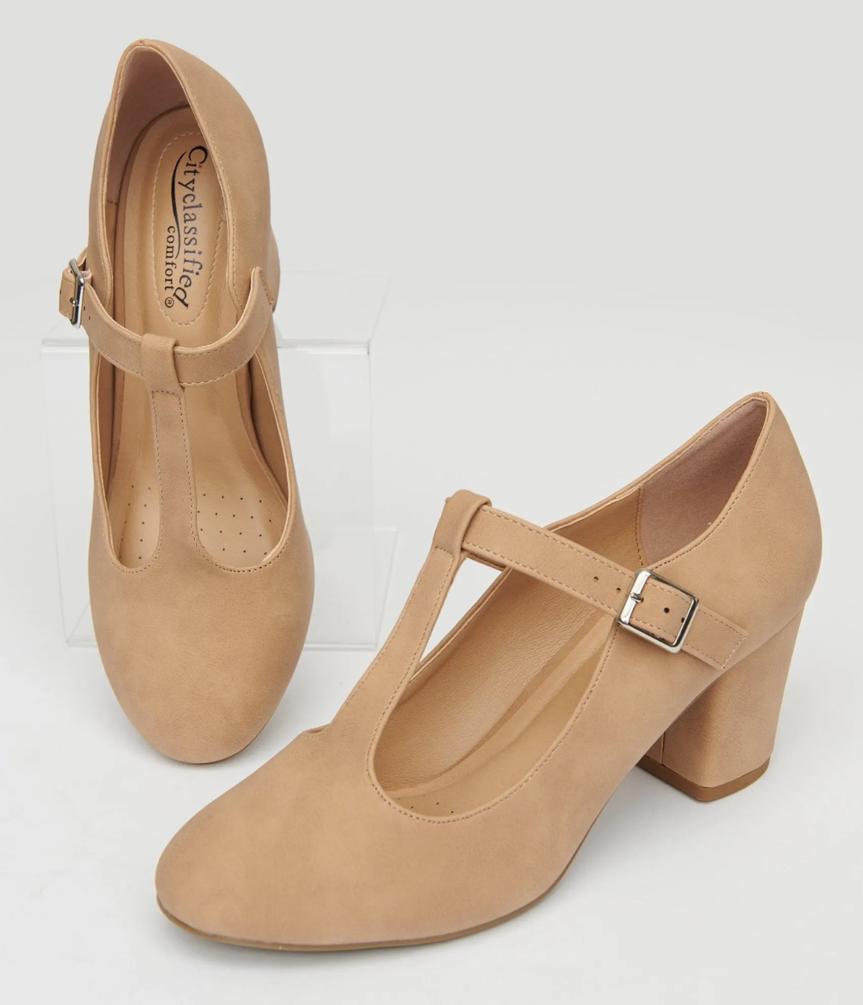 Unique Vintage 1920s Nude Suede T-Strap Mary Jane Heels Best Sale