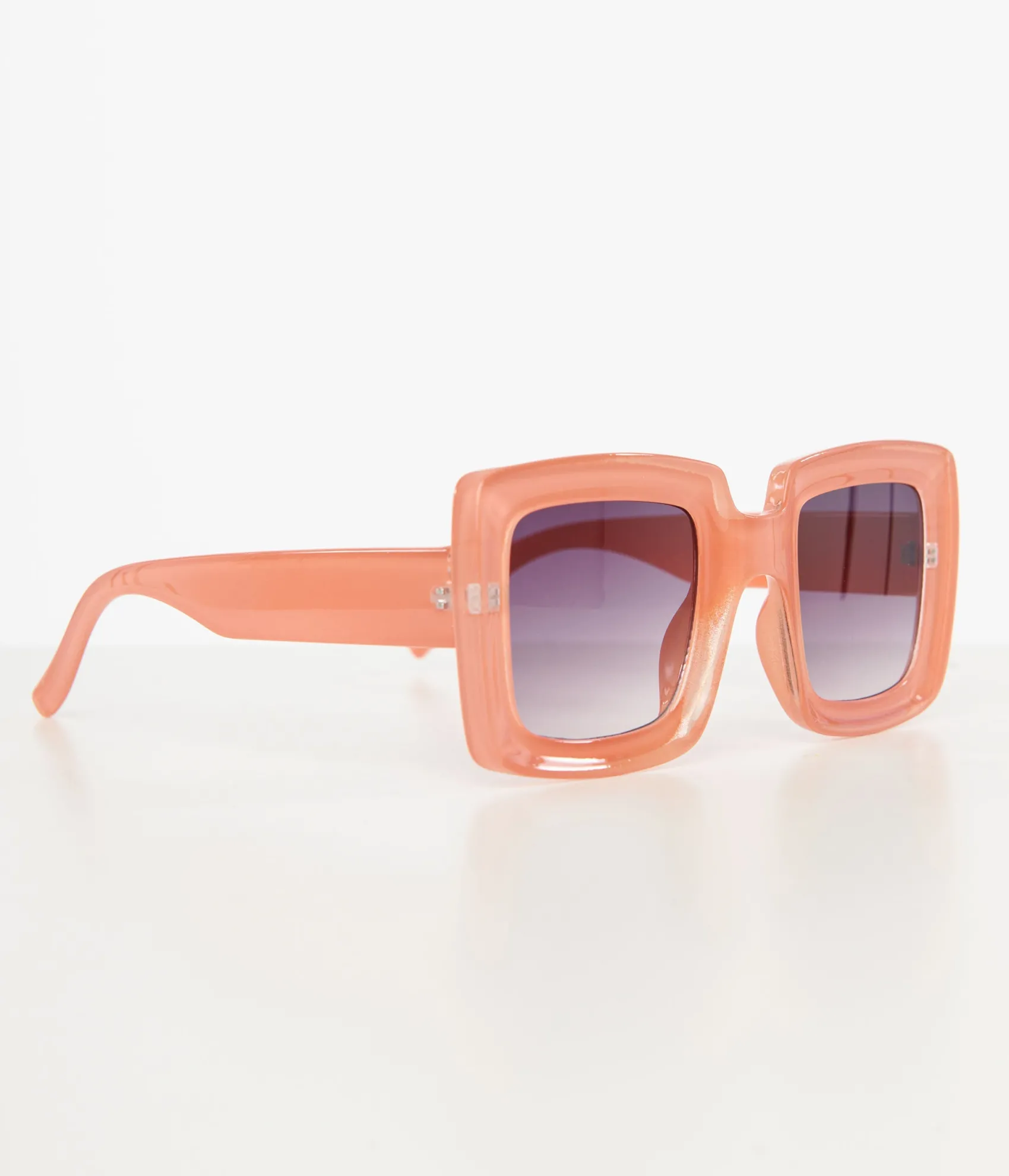Unique Vintage 1970s Orange Square Sunglasses Best