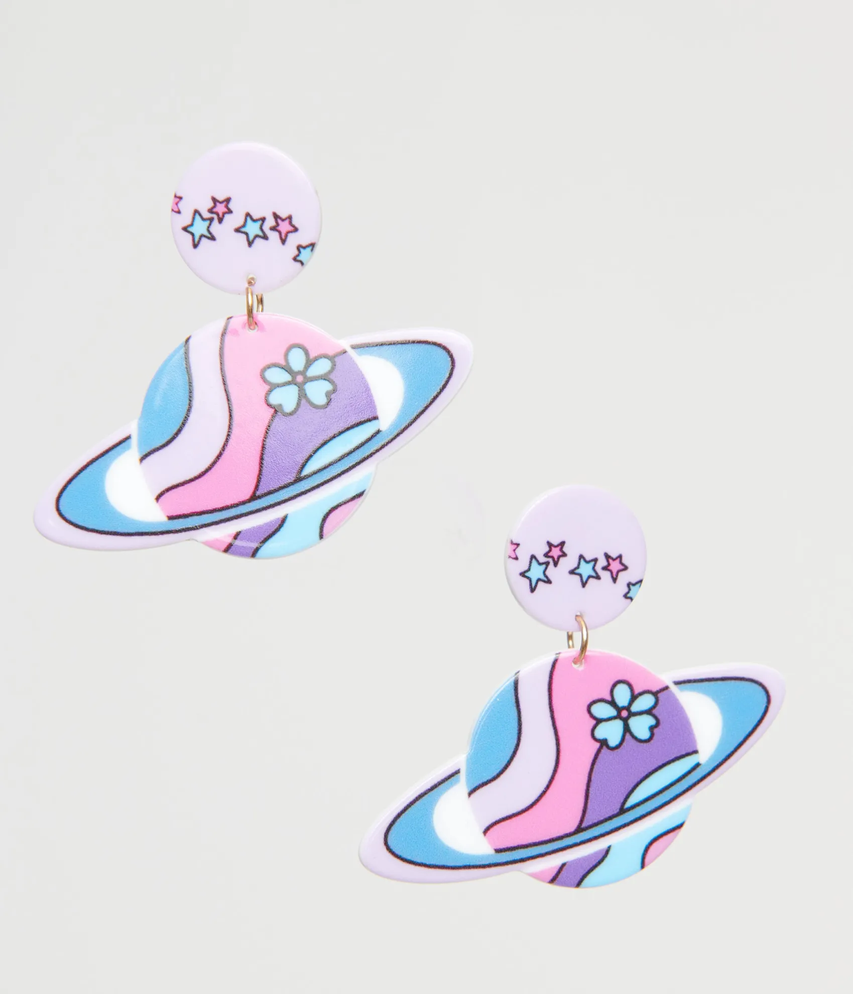 Unique Vintage 1960s Pastel Saturn Earrings Clearance
