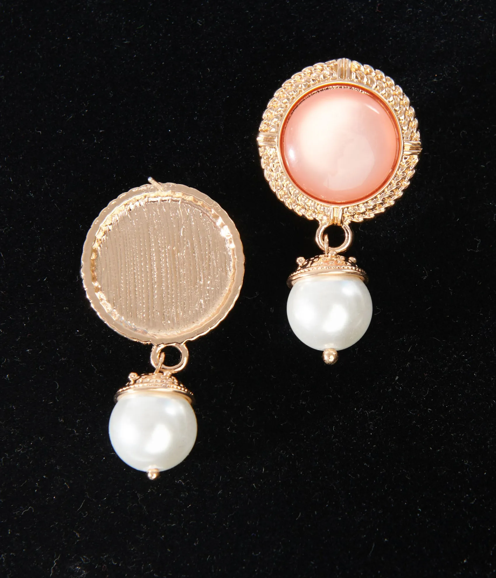 Unique Vintage 1920s Pink Pearl Art Deco Earrings New