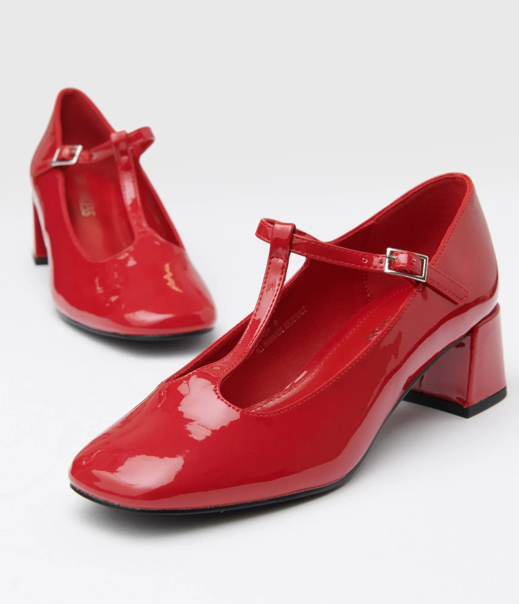 Unique Vintage 1920s Red Patent Leatherette T-Strap Heels Best