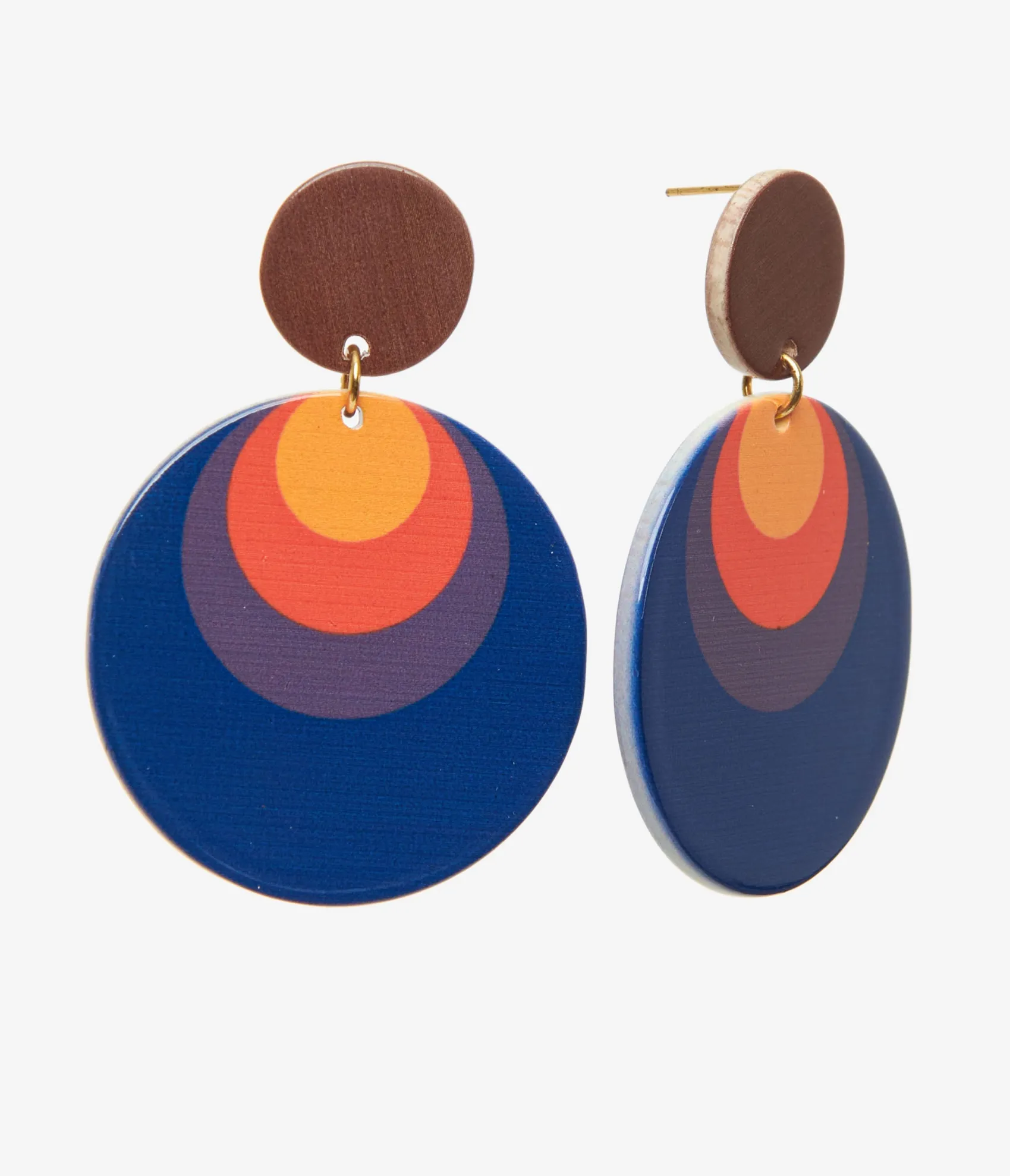 Unique Vintage 1970s Retro Circle Drop Earrings Outlet