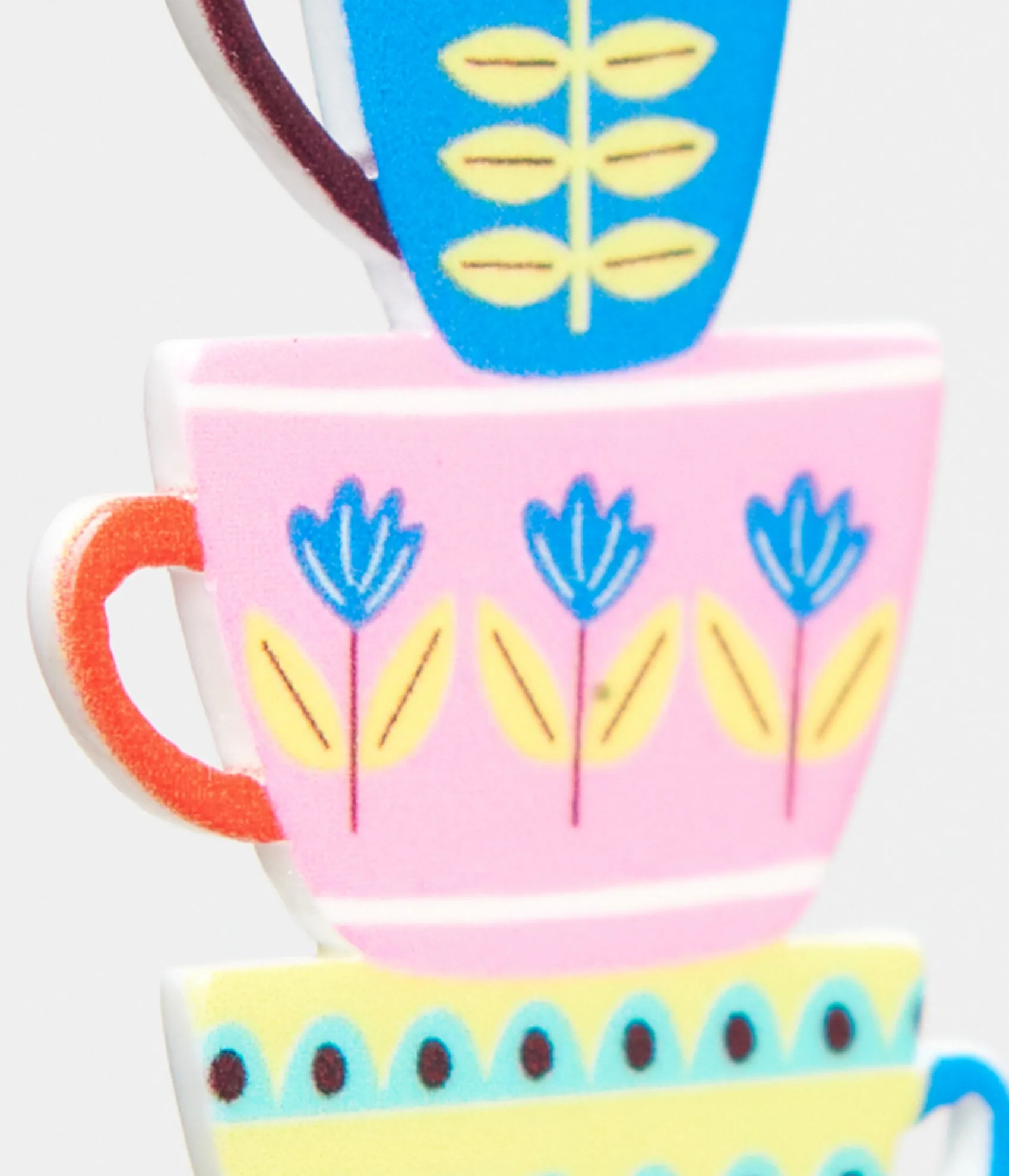 Unique Vintage 1960s Retro Teacups & Saucers Drop Earrings Flash Sale