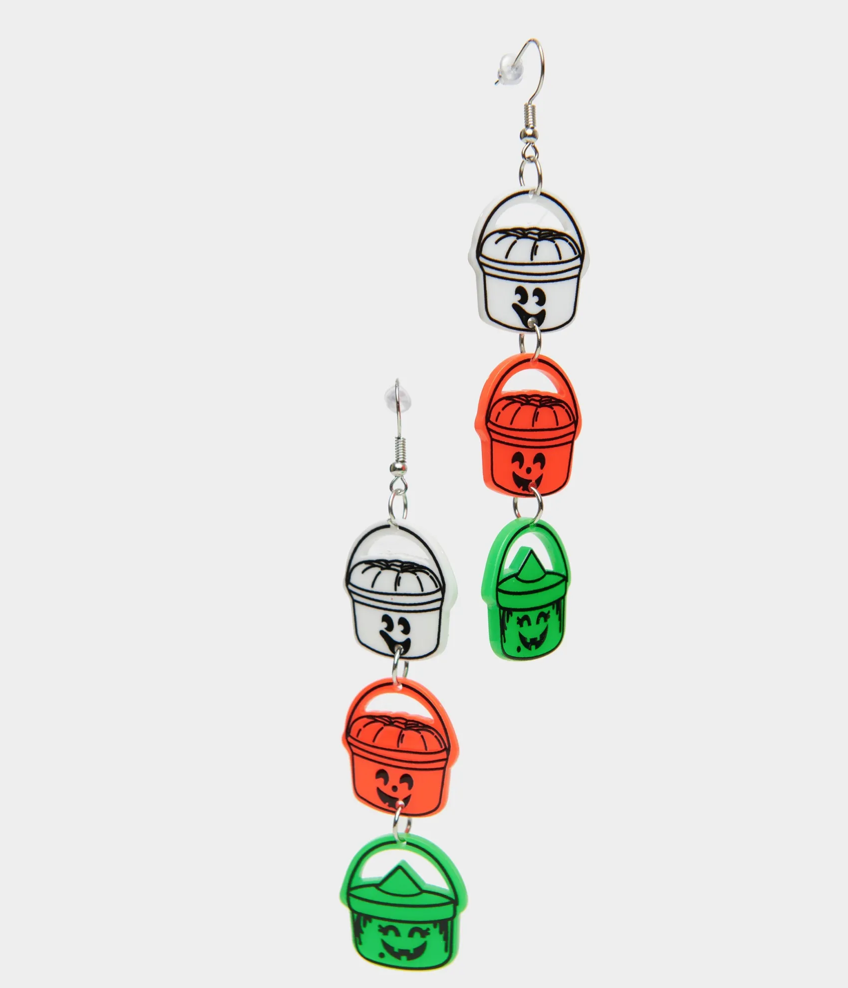 Unique Vintage 1980s Retro Trick Or Treat Halloween Bucket Earrings Outlet