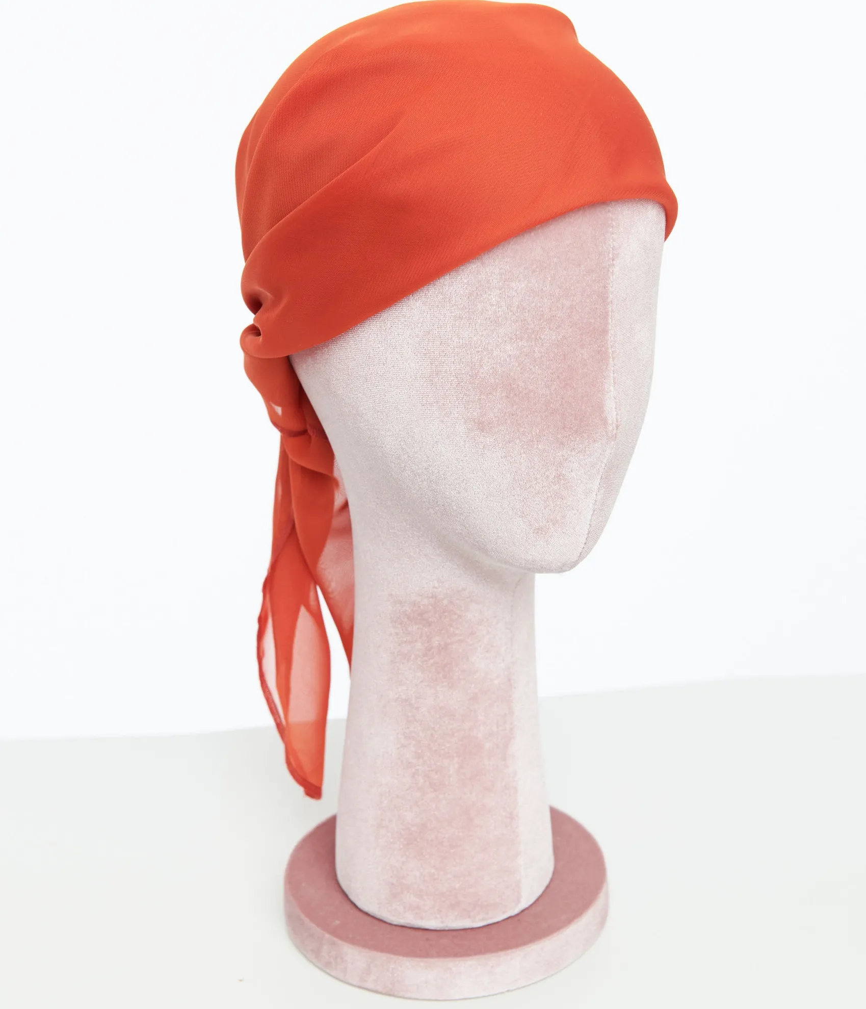 Unique Vintage 1950s Rust Orange Chiffon Hair Scarf Store