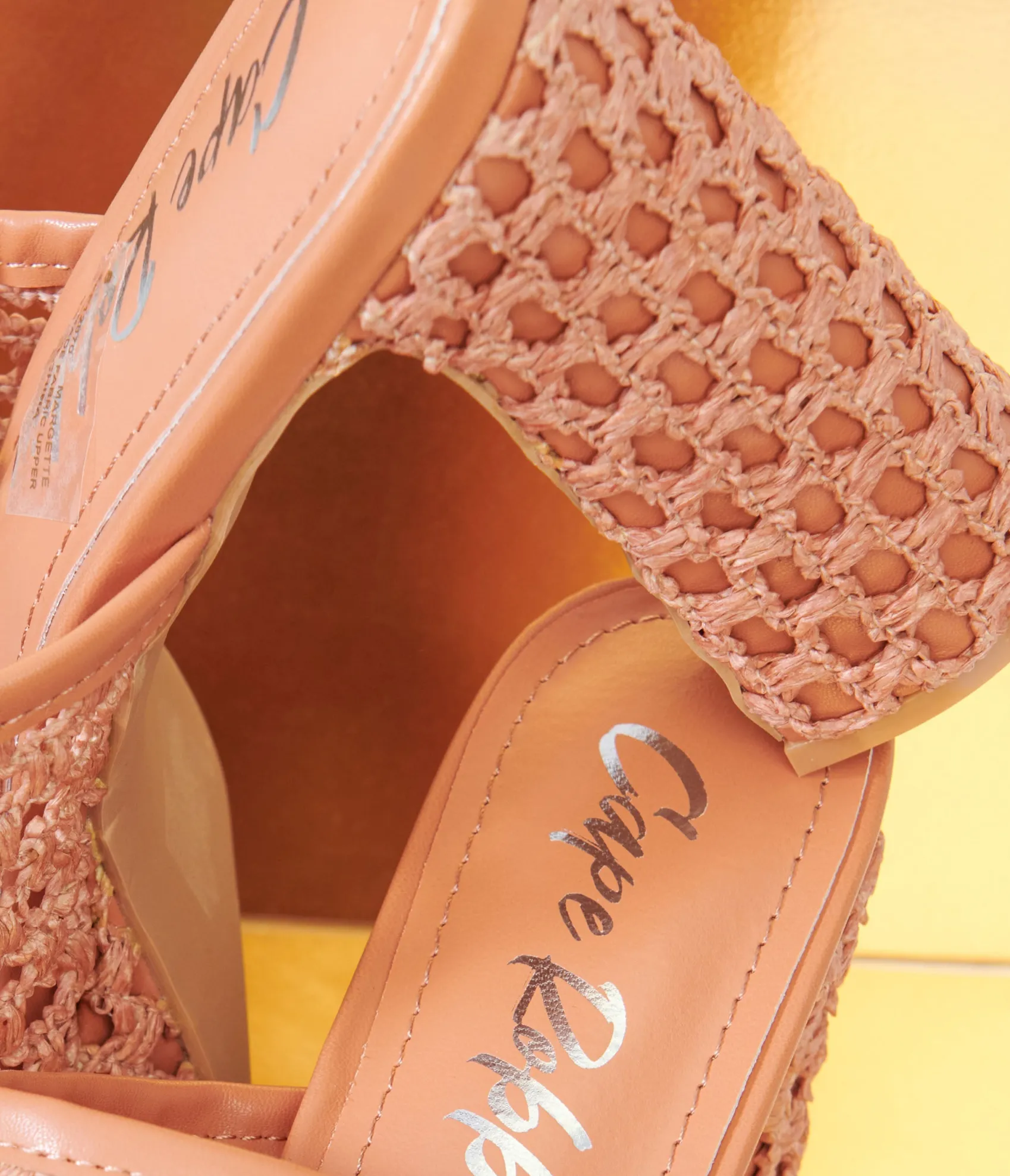 Unique Vintage 1970s Rust Orange Mesh Mule Platforms Outlet