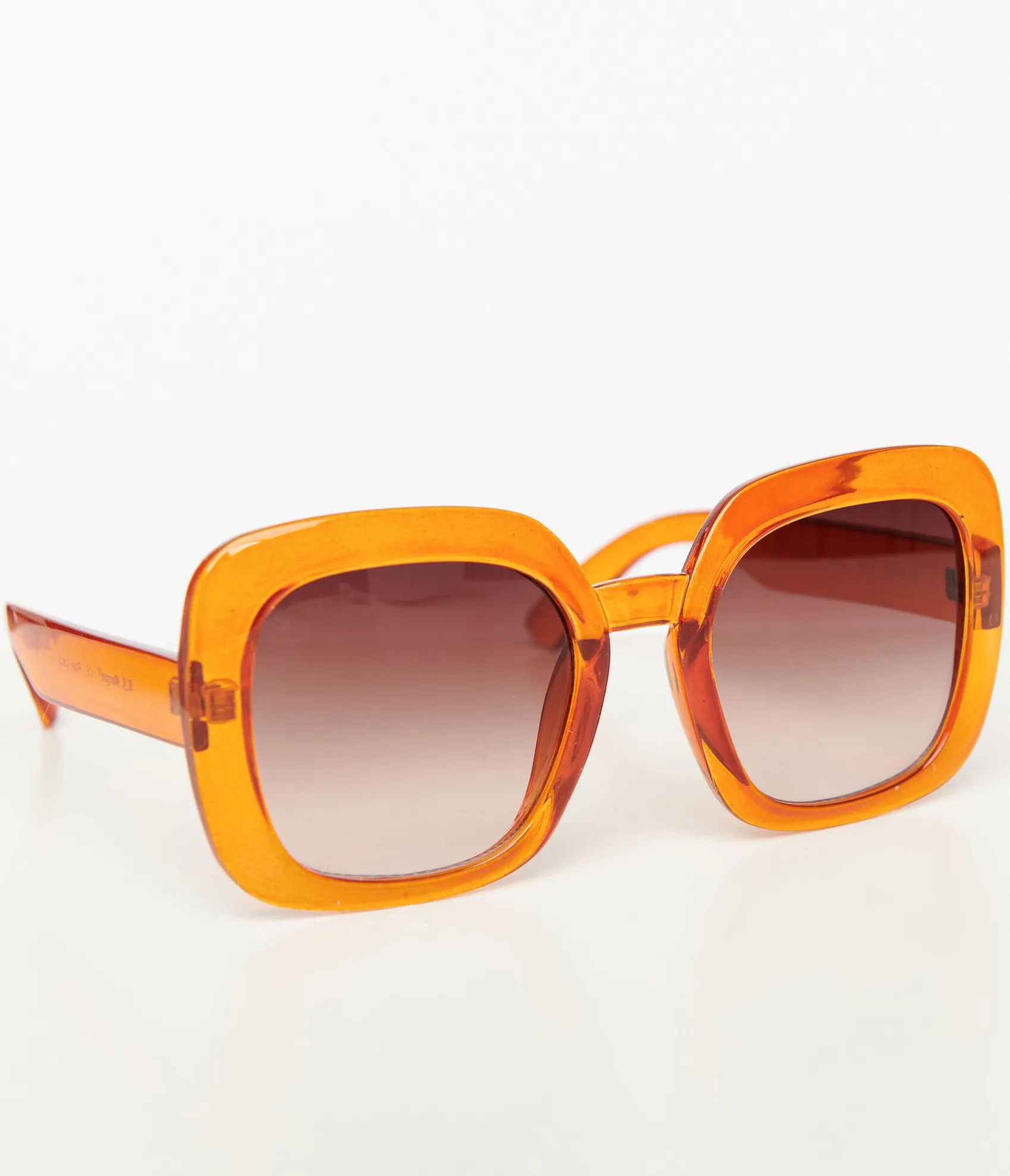 Unique Vintage 1970s Rust Orange Square Sunglasses Fashion