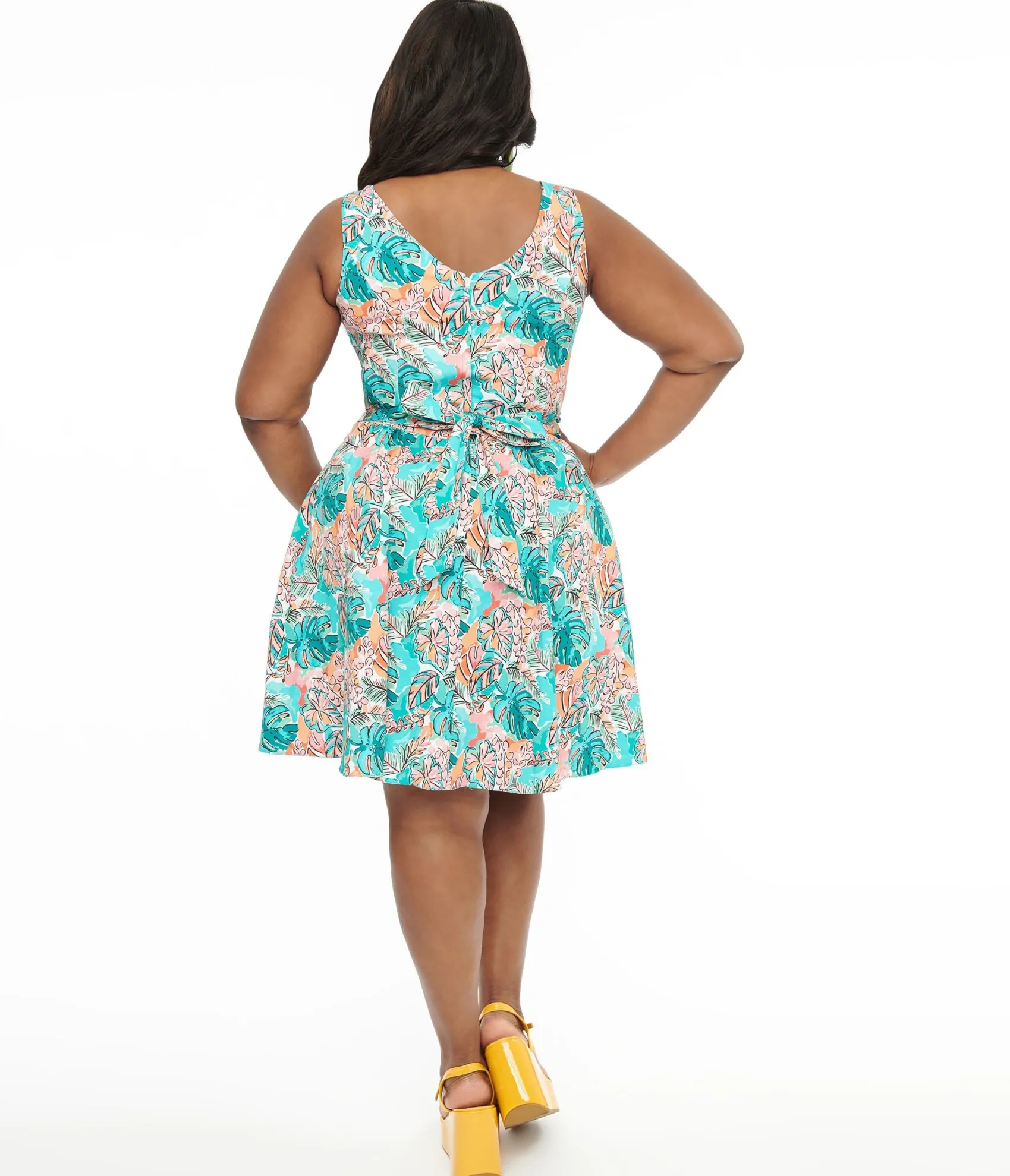 Unique Vintage 1950s Turquoise Hawaii Print Tea Dress Discount