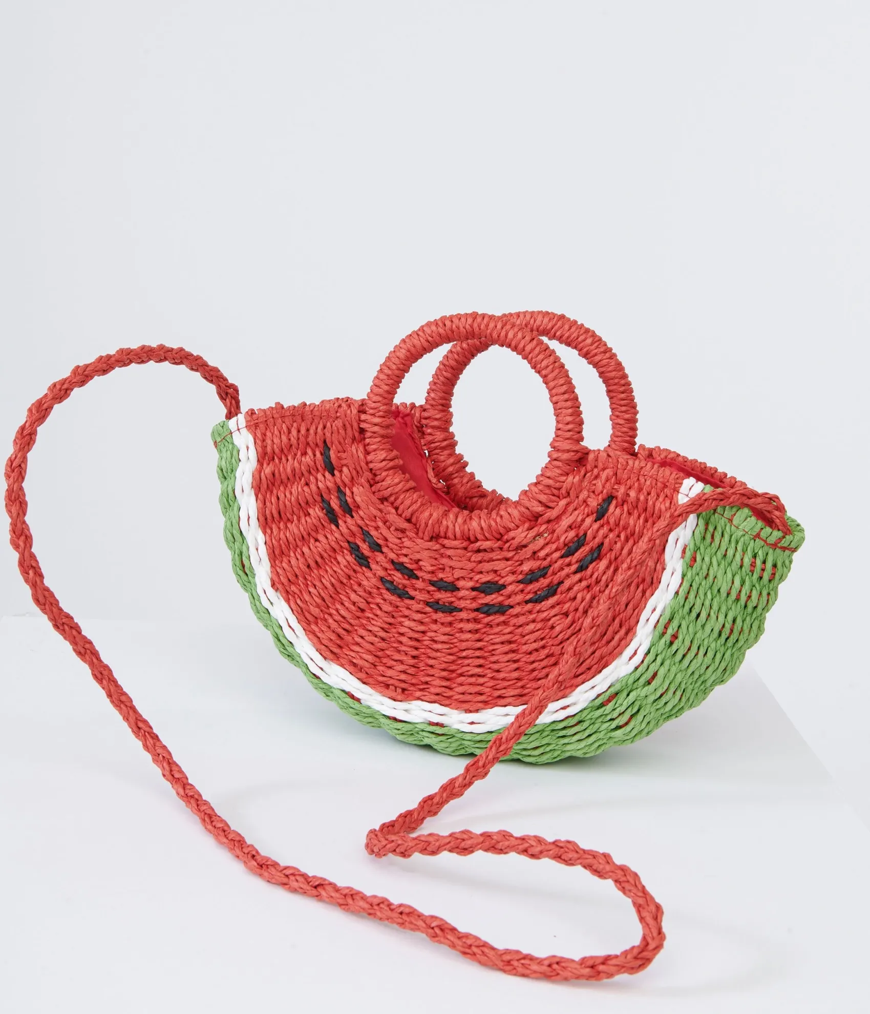 Unique Vintage 1970s Watermelon Rattan Handbag Cheap