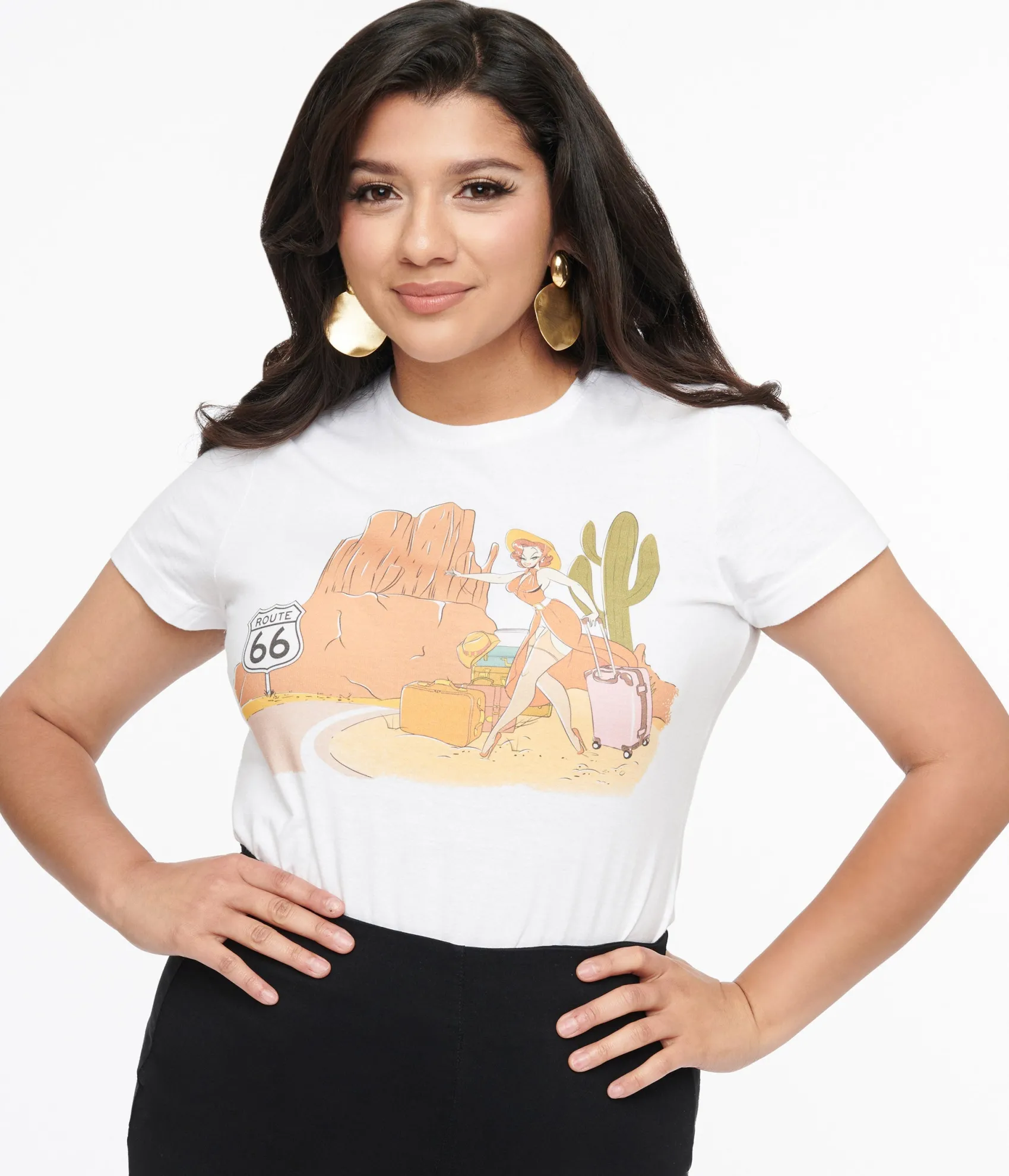 Unique Vintage 1950s White The Traveler Fitted Graphic Tee Discount