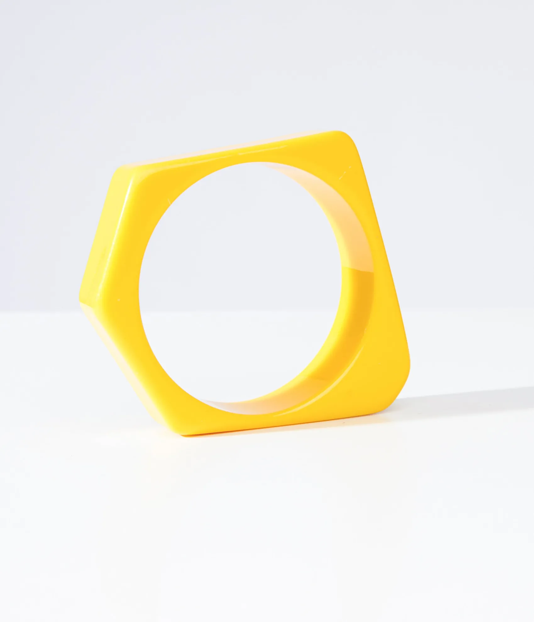 Unique Vintage 1960s Yellow Acrylic Stacking Bangle Hot