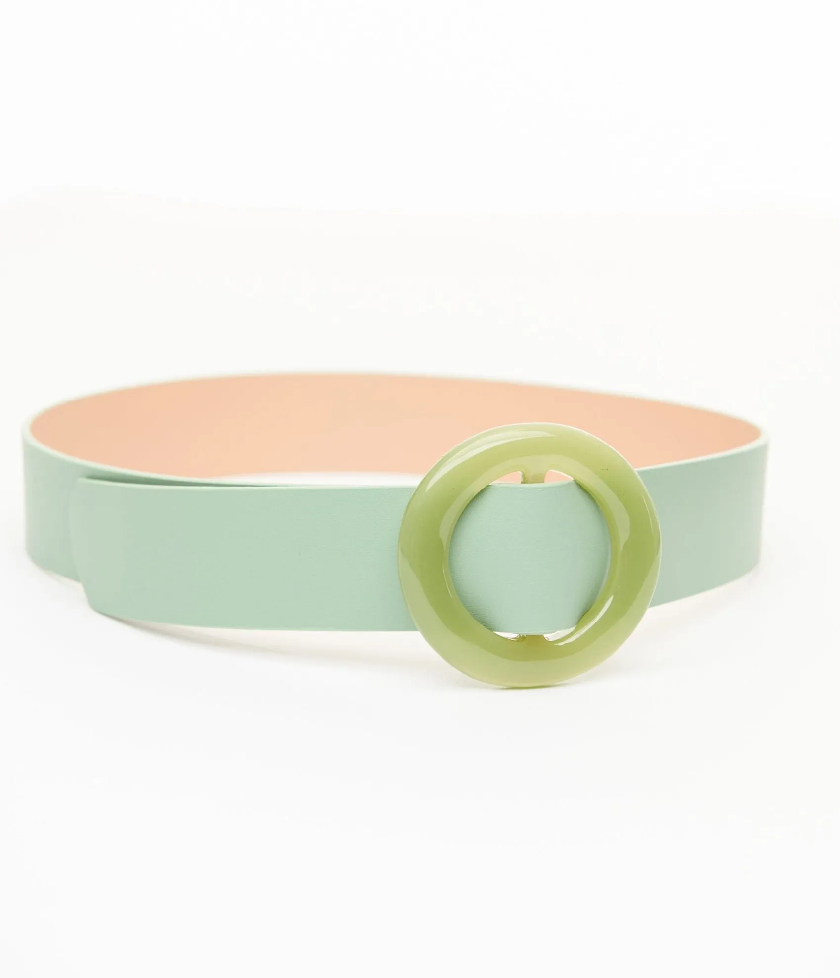 Unique Vintage Sage Circle Buckle Belt New