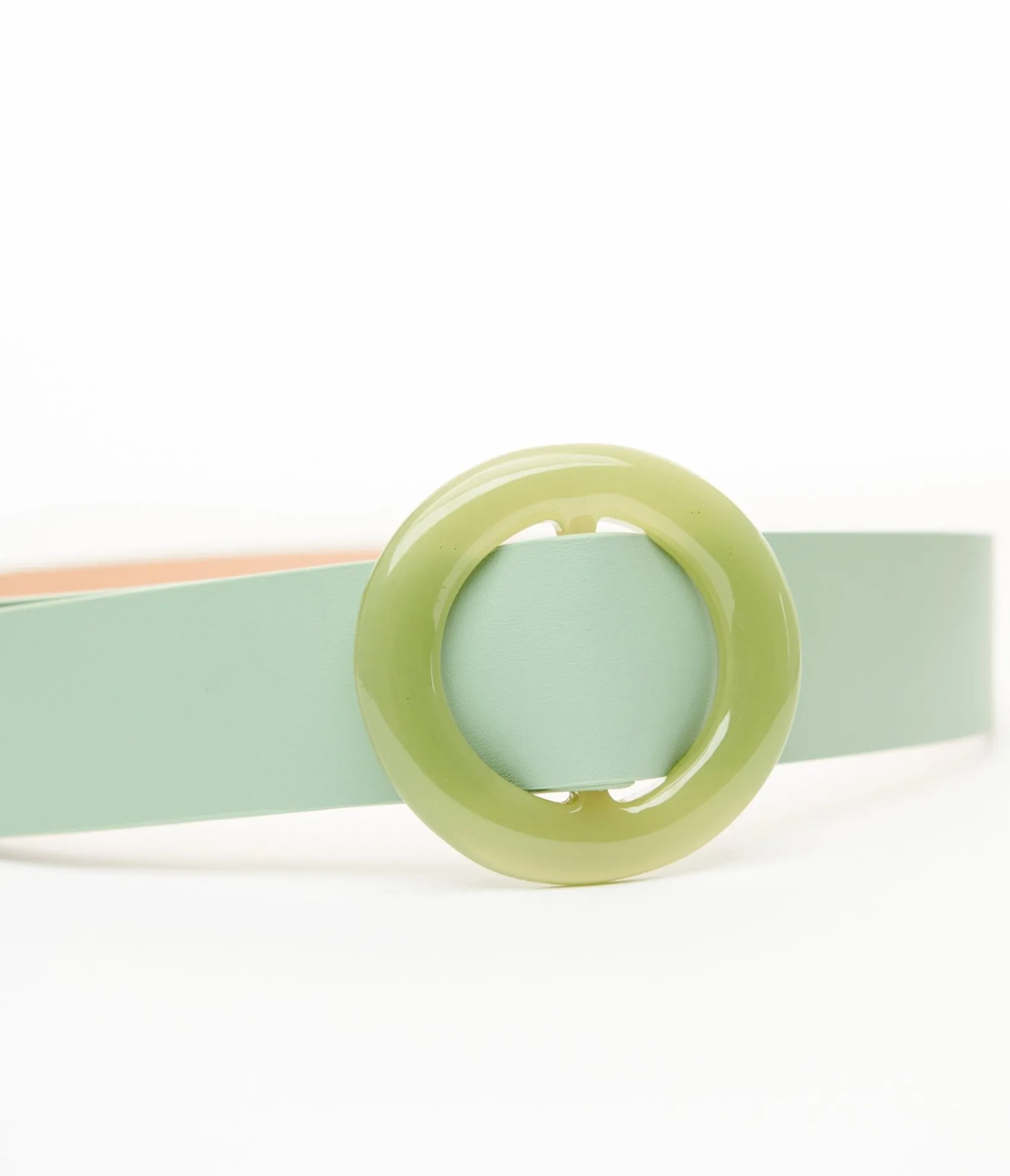 Unique Vintage Sage Circle Buckle Belt New
