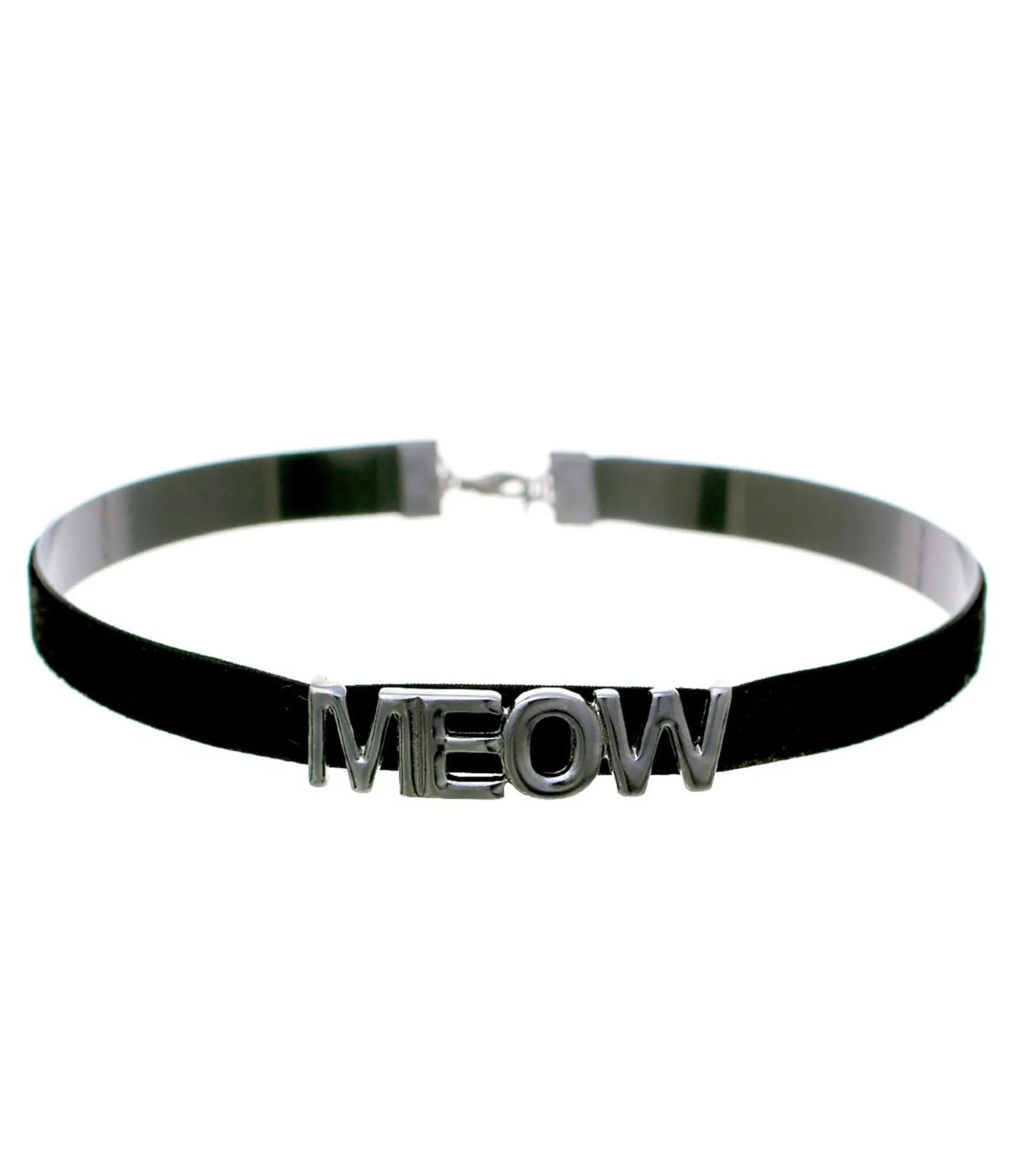 Unique Vintage Silver & Black Meow Choker Best