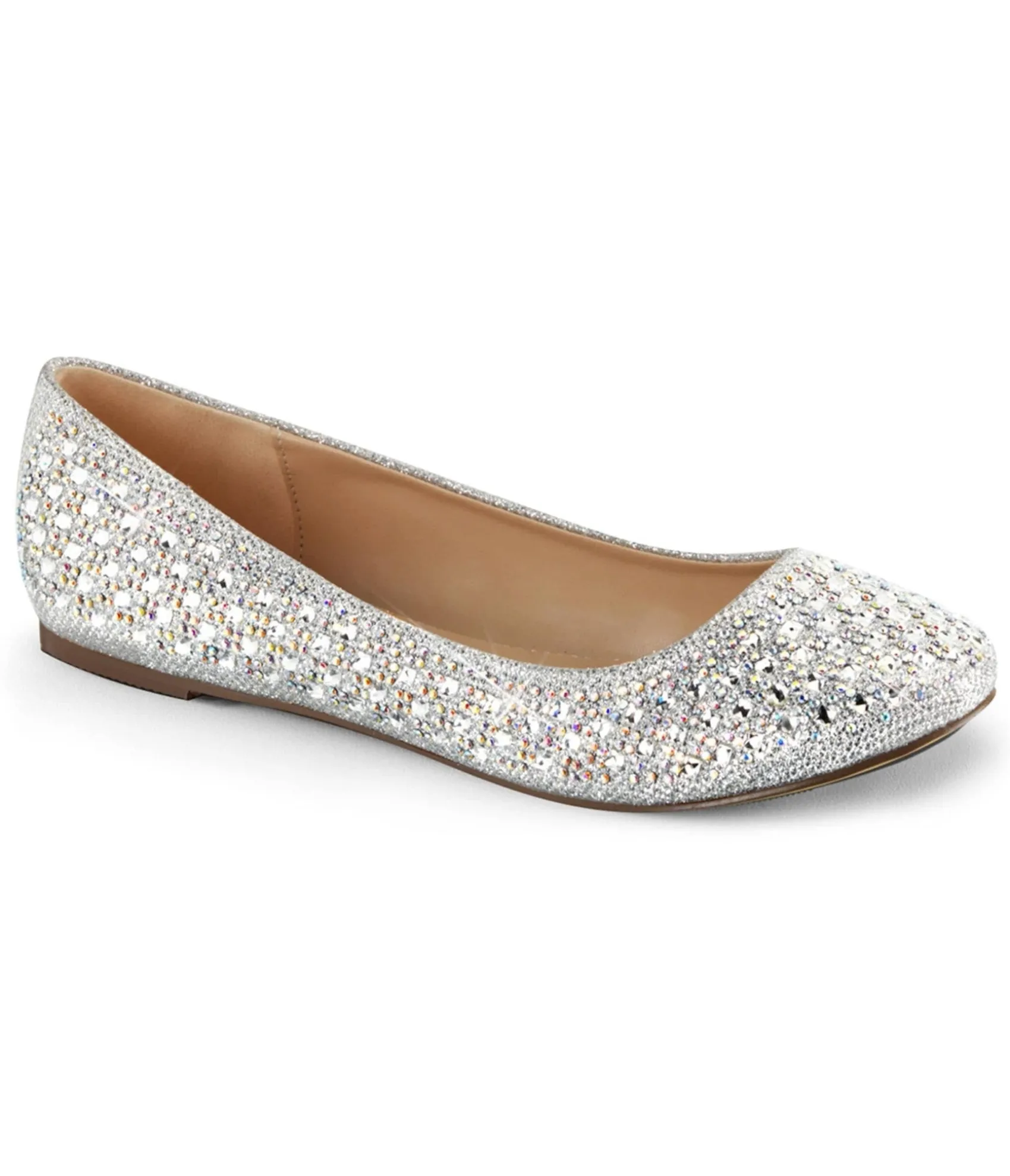 Unique Vintage Silver Rhinestone Round Toe Flats Shop