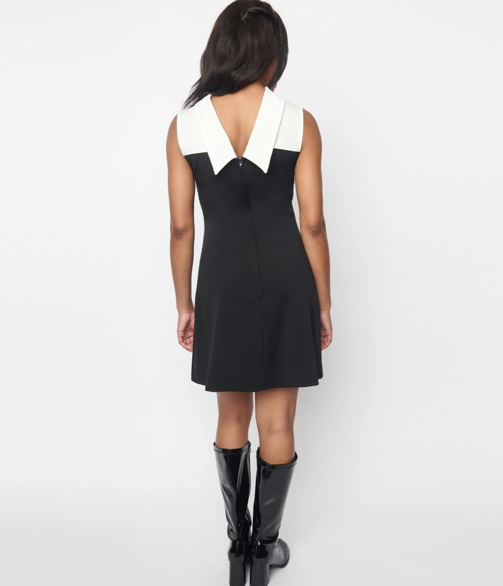 Unique Vintage Smak Parlour Black & White Sequin Heart Haute Gossip Mini Dress Clearance
