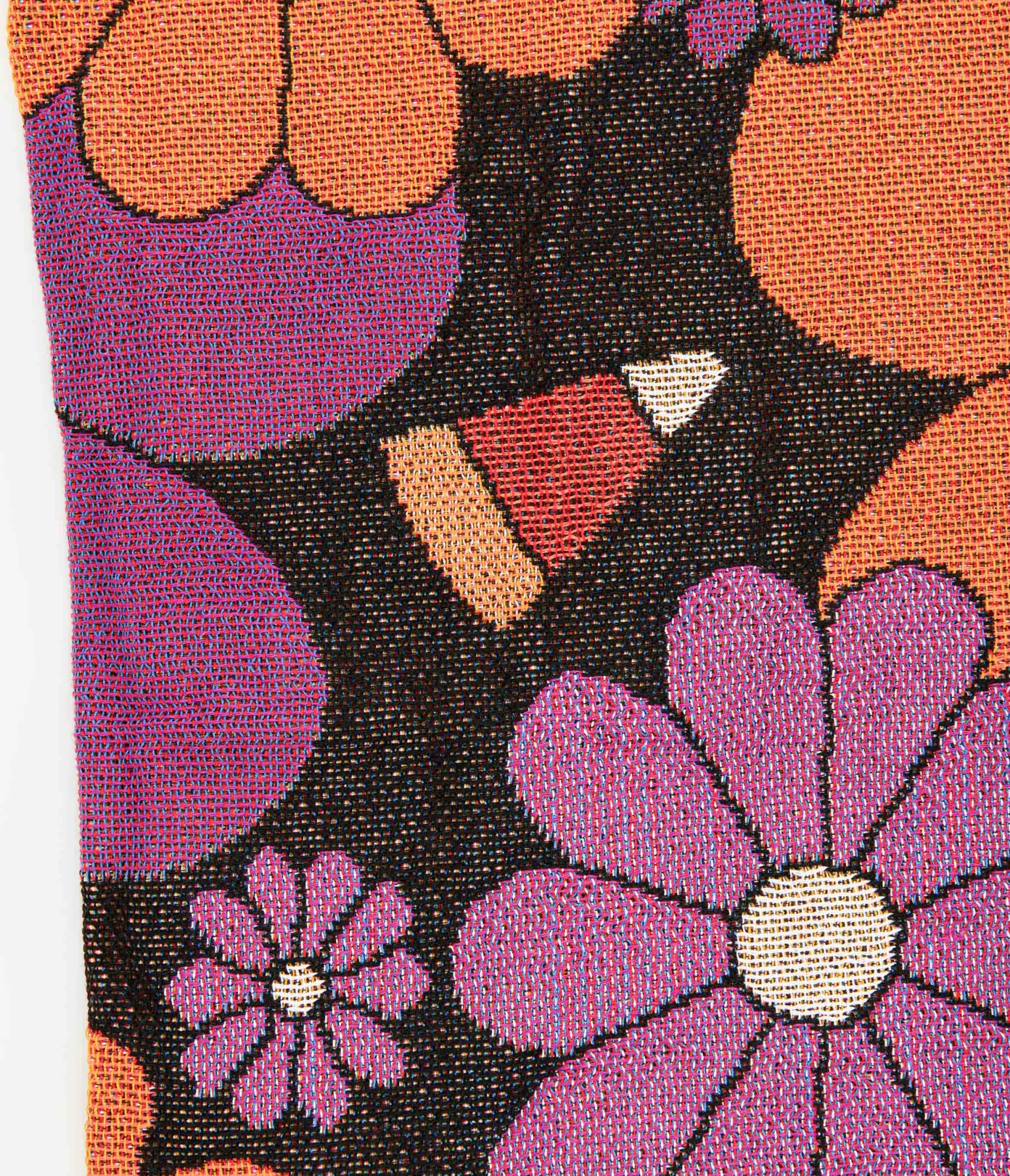 Unique Vintage Smak Parlour Groovy Pumpkin Floral Fringe Blanket Best Sale