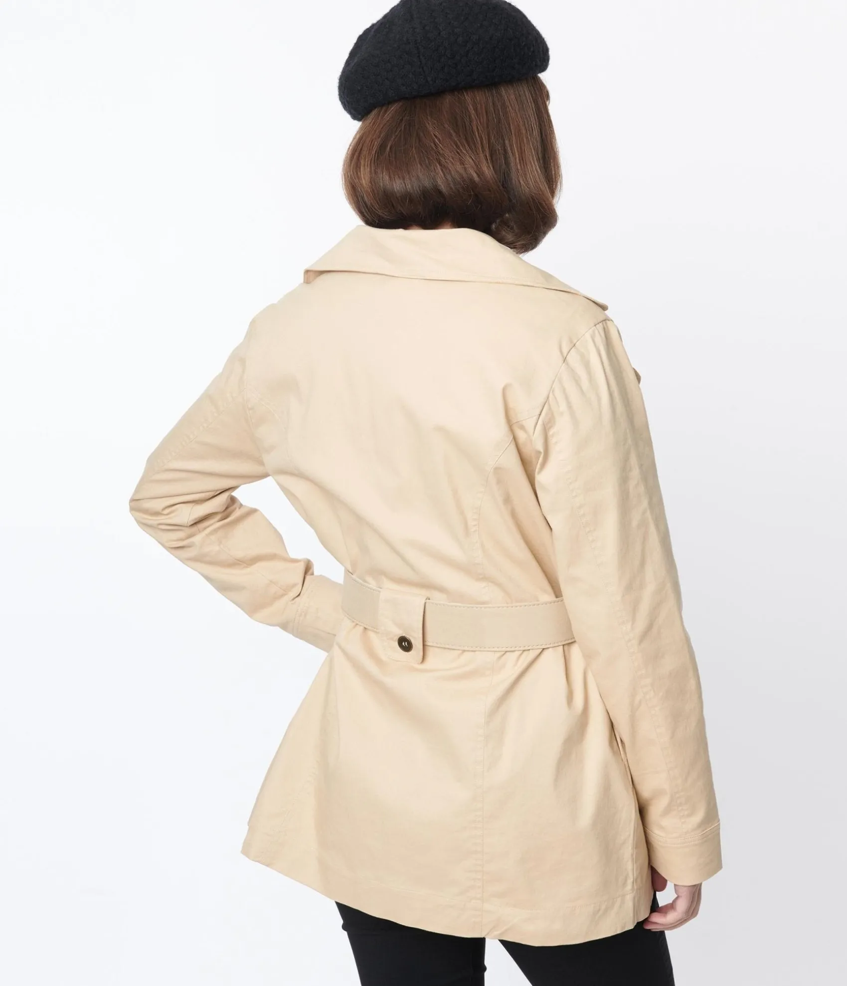 Unique Vintage Smak Parlour Khaki Belted Trench Coat Fashion