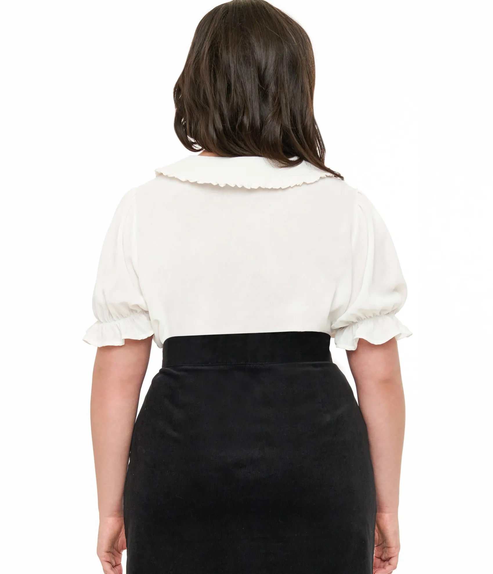 Unique Vintage Smak Parlour Plus Size Ivory Puff Sleeve Blouse Fashion