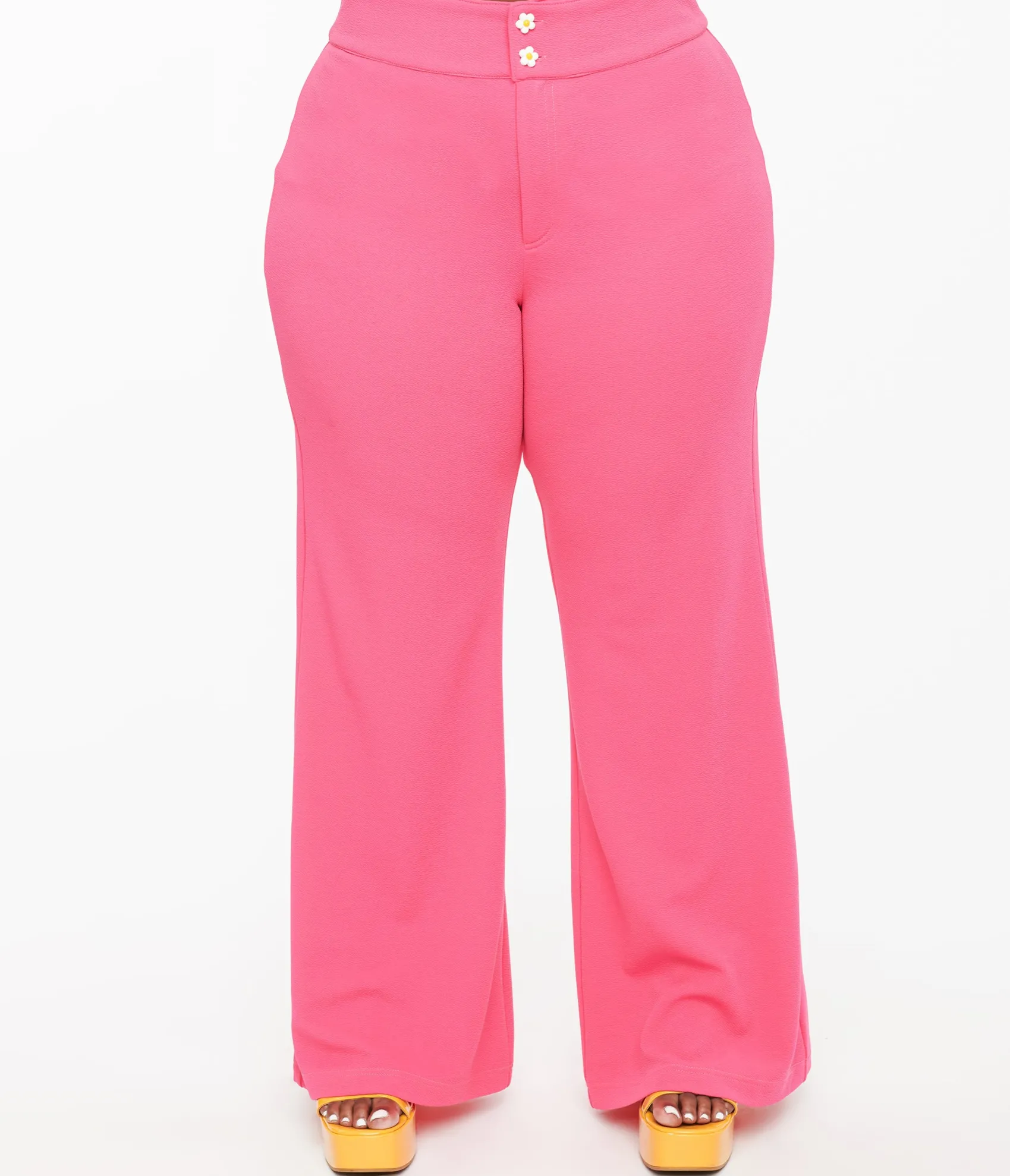 Unique Vintage Smak Parlour Plus Size 1960s Hot Pink High Waist Flare Pants Online