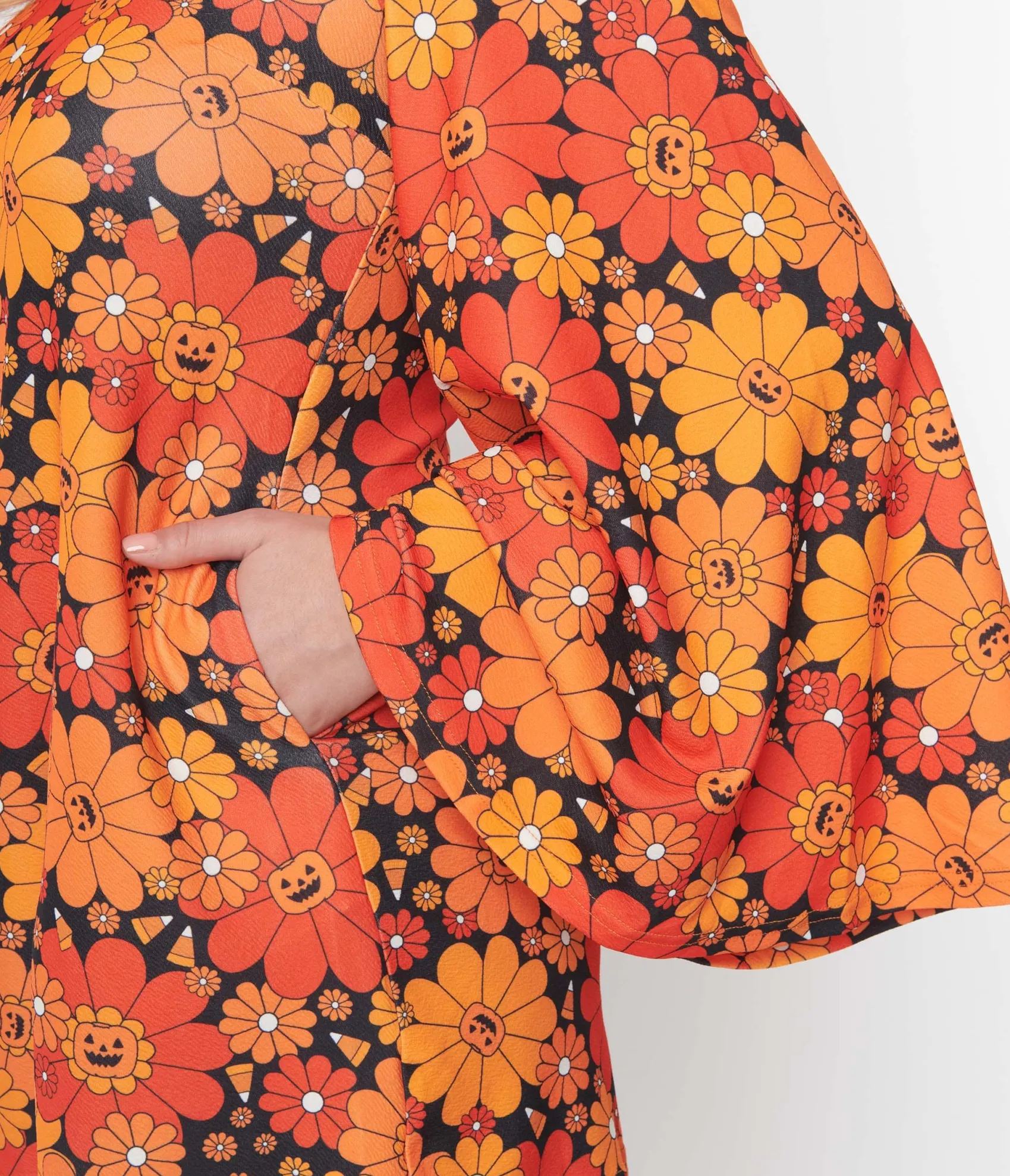 Unique Vintage Smak Parlour Pumpkin Mod Floral Downtown Scene Mini Dress Best