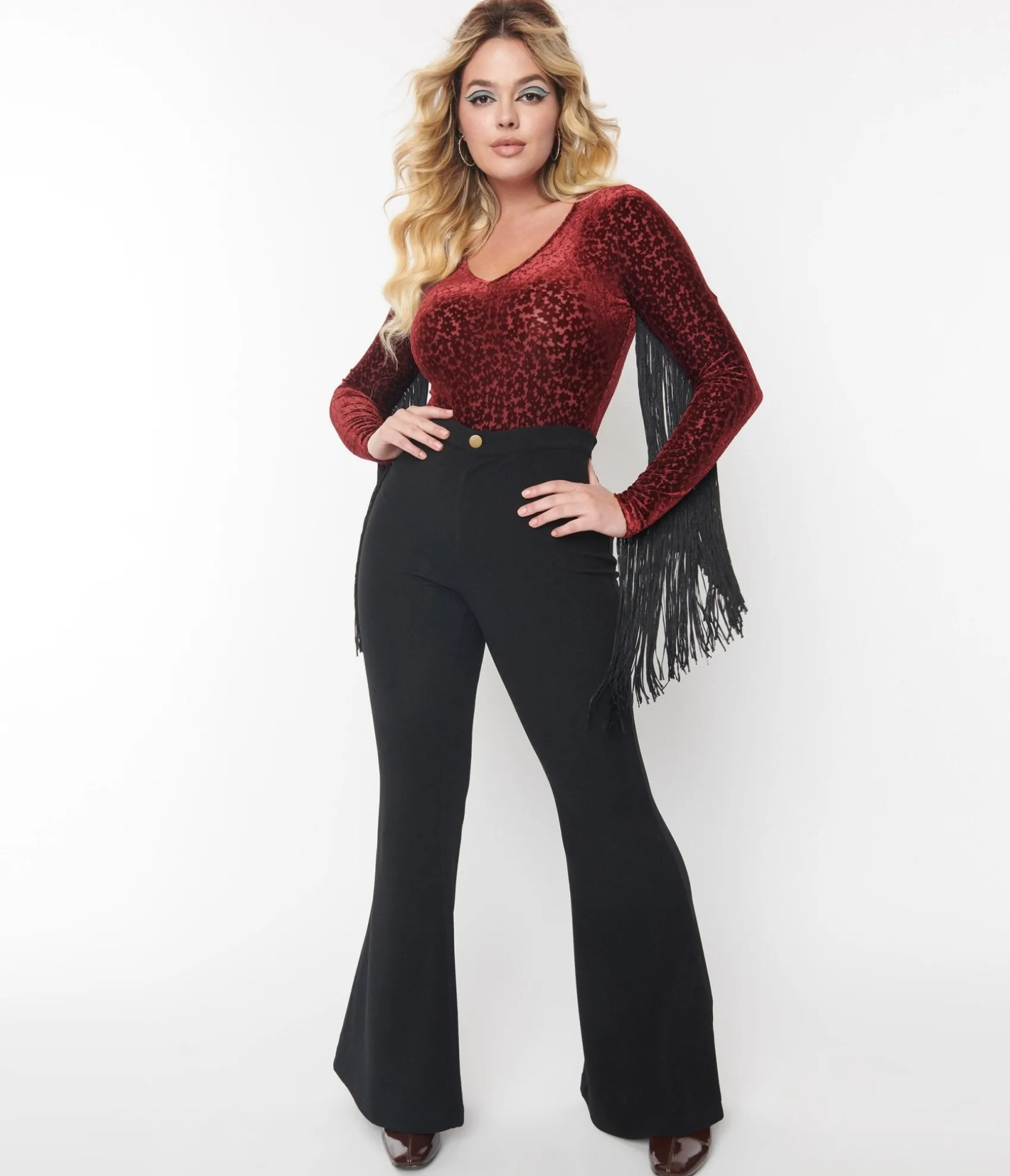 Unique Vintage Smak Parlour 1970s Black Find Your Flare Pants Outlet