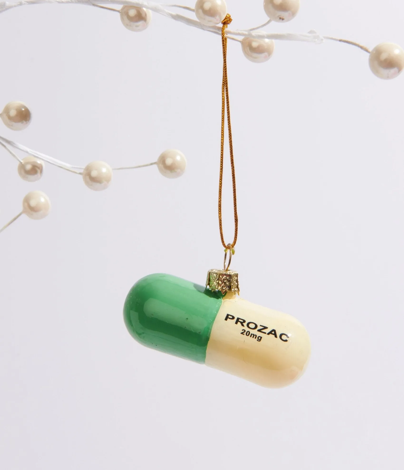 Unique Vintage Stress Free Pill Glass Ornament Hot