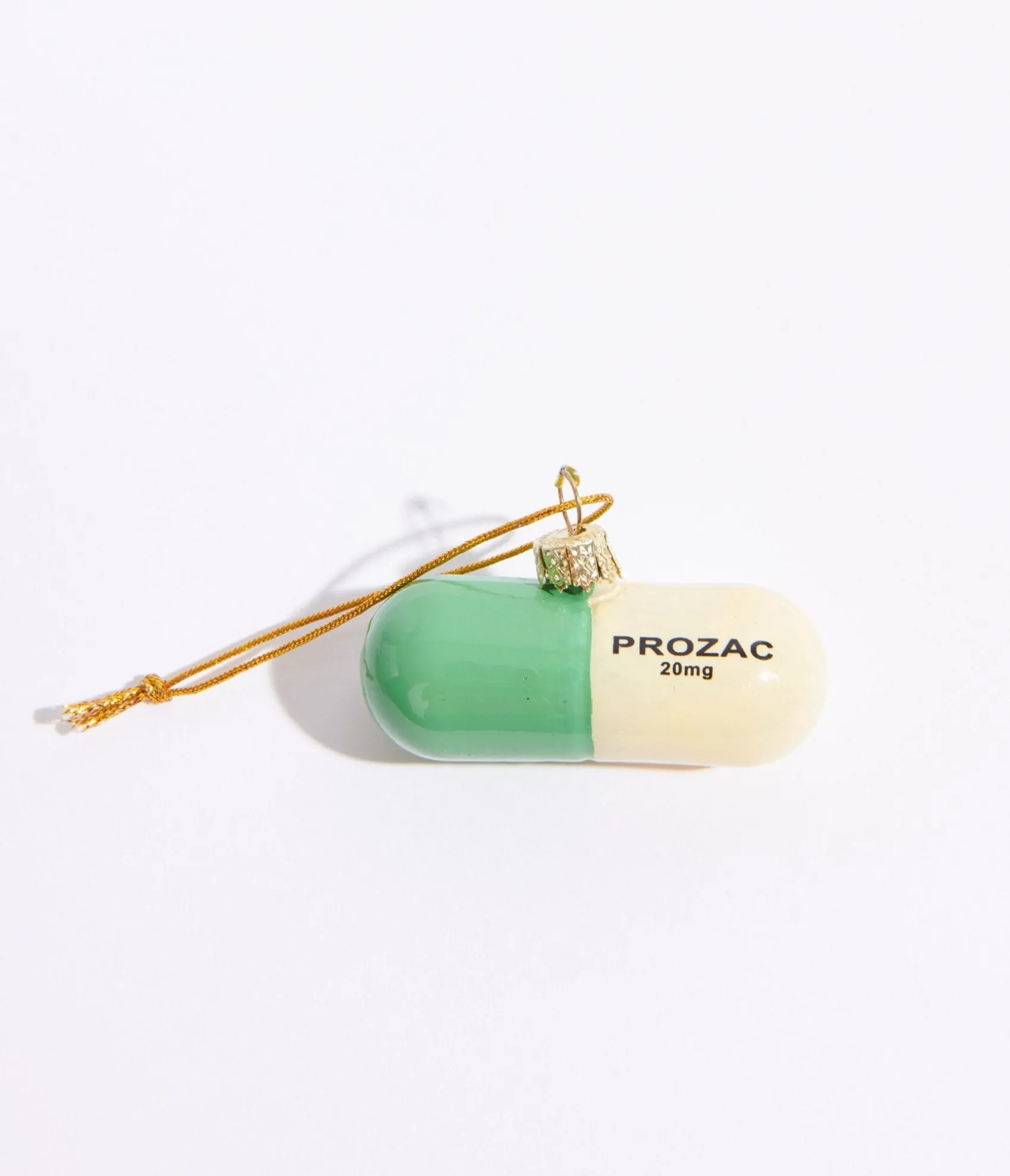 Unique Vintage Stress Free Pill Glass Ornament Hot