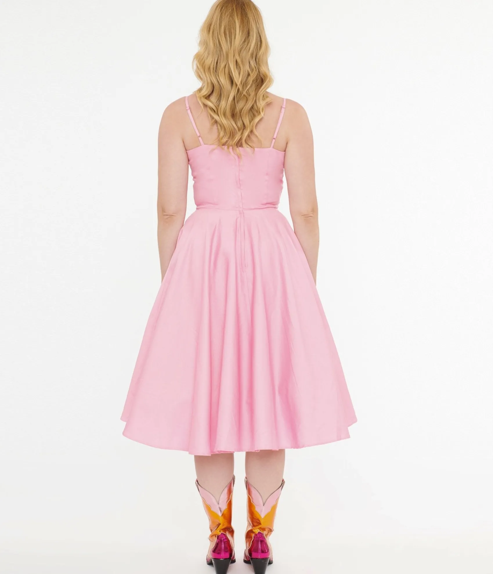 Unique Vintage Tatyana 1950s Candy Pink Peggy Swing Dress Sale