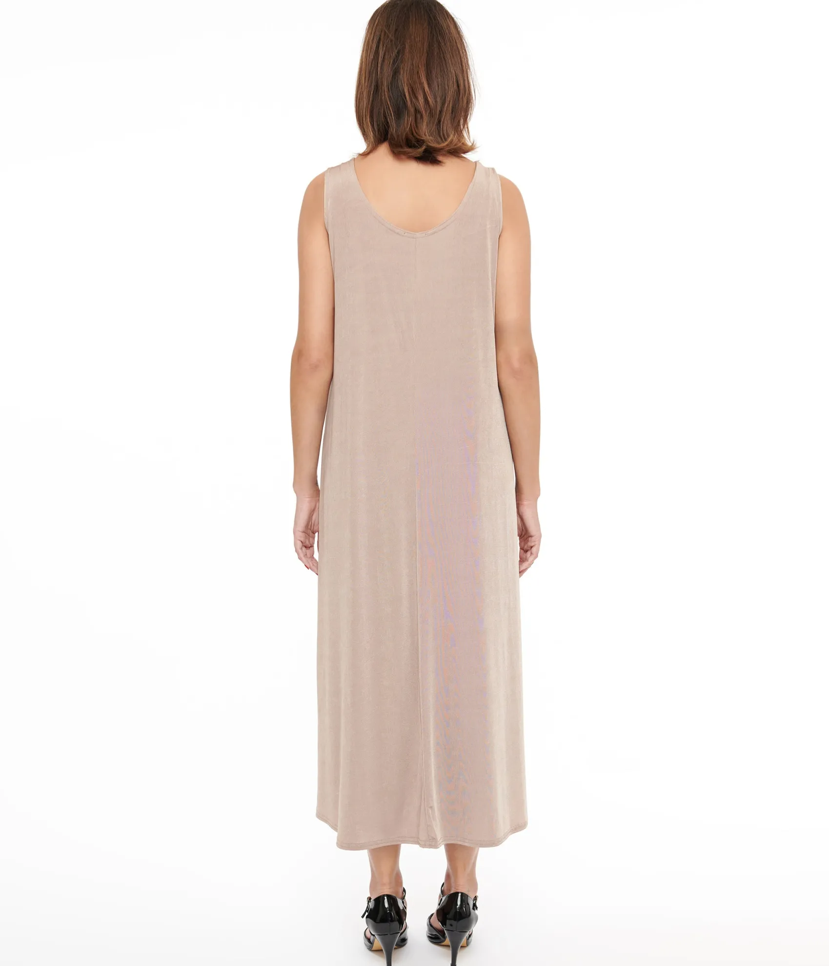 Unique Vintage Taupe Slip Maxi Dress Flash Sale