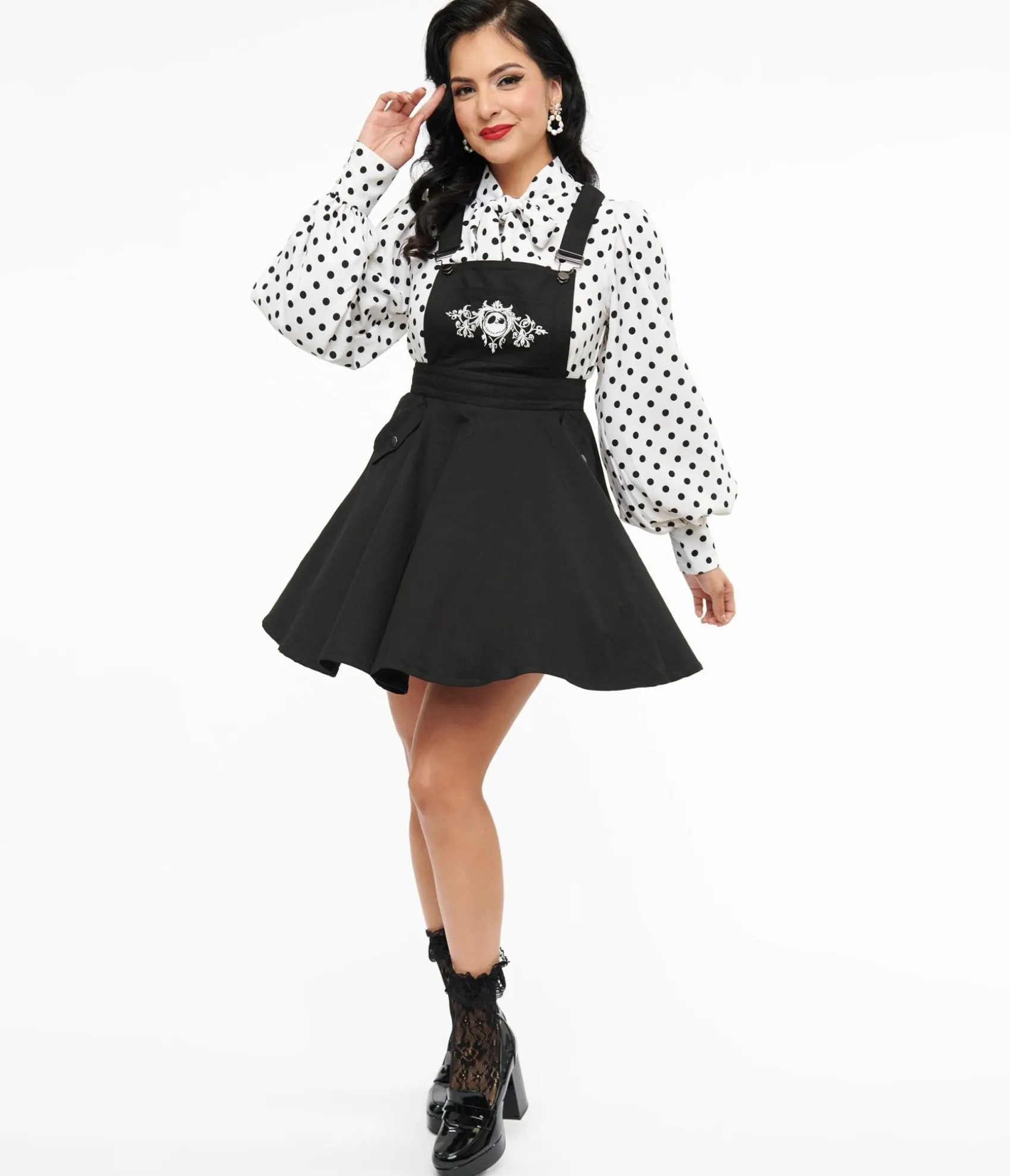 Unique Vintage Tim Burton's The Nightmare Before Christmas by Black Nightmare Before Christmas Brionne Pinafore Skirt Sale